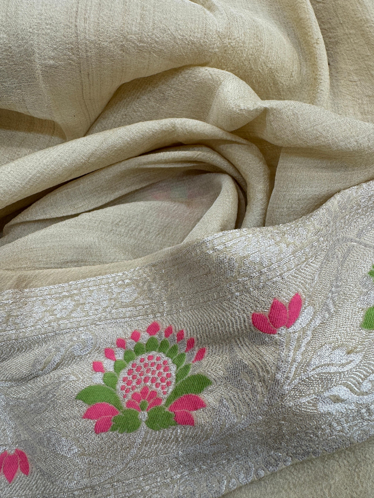 Tasar Georgette All-Over Mina Jaal Saree