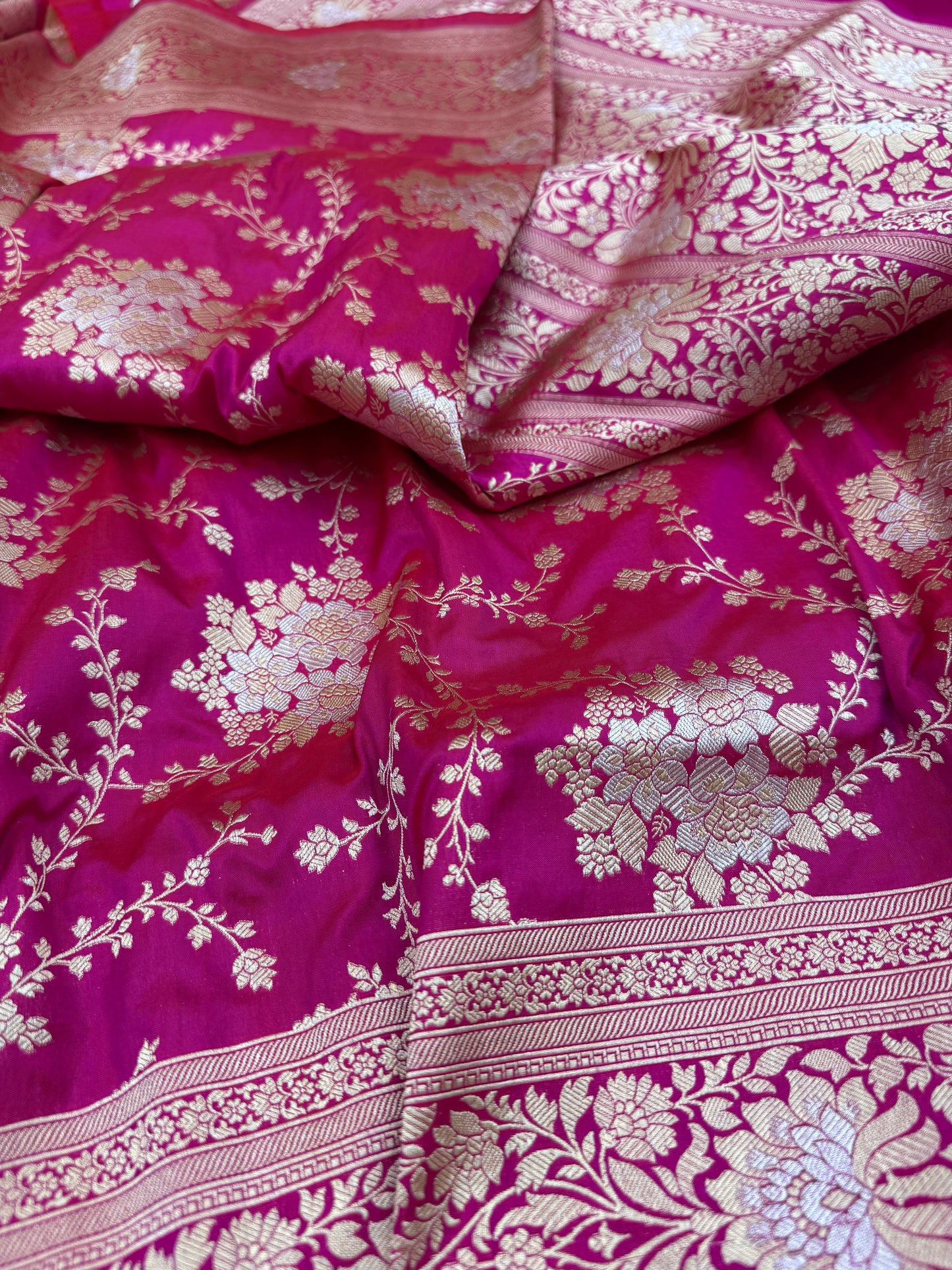 Pure Banarasi Katan Silk Jaal Saree
