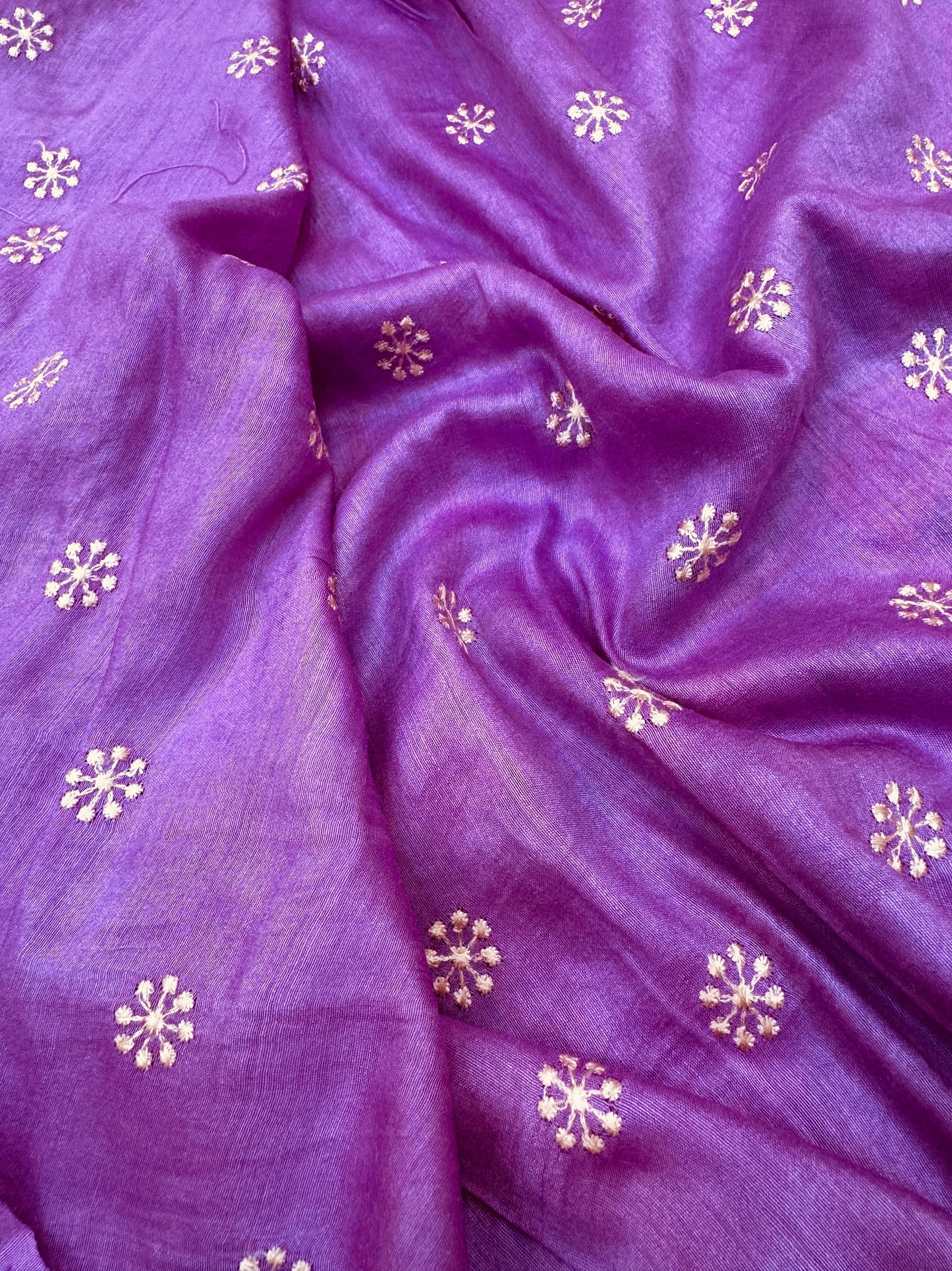 Pure Banarasi Tasar Silk Embroidery Saree