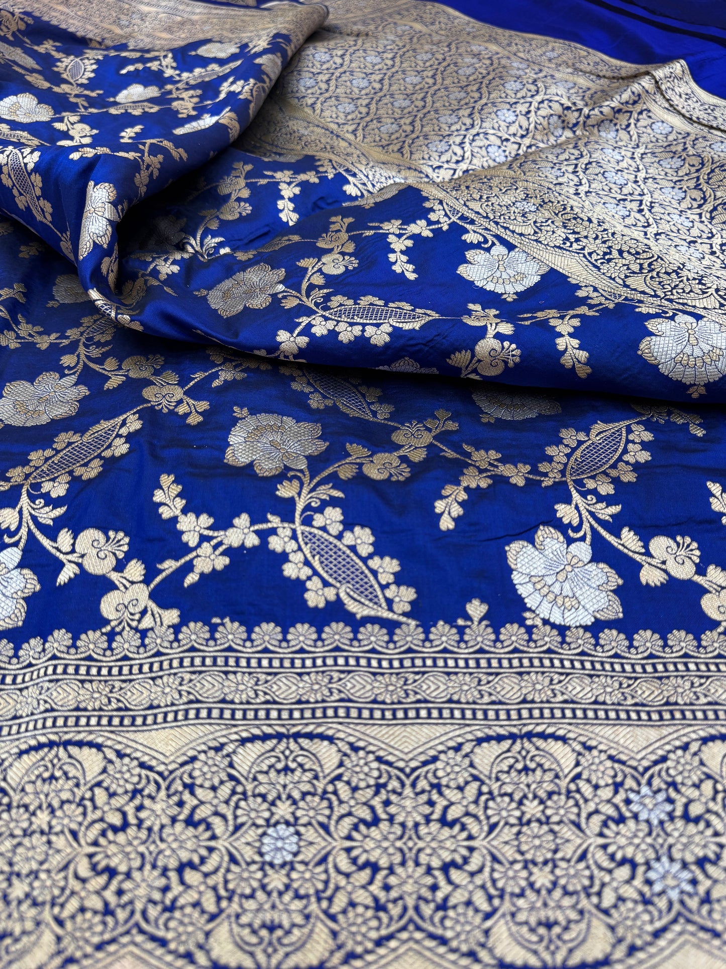 Pure Banarasi Katan Silk Sona Mina Jaal Saree