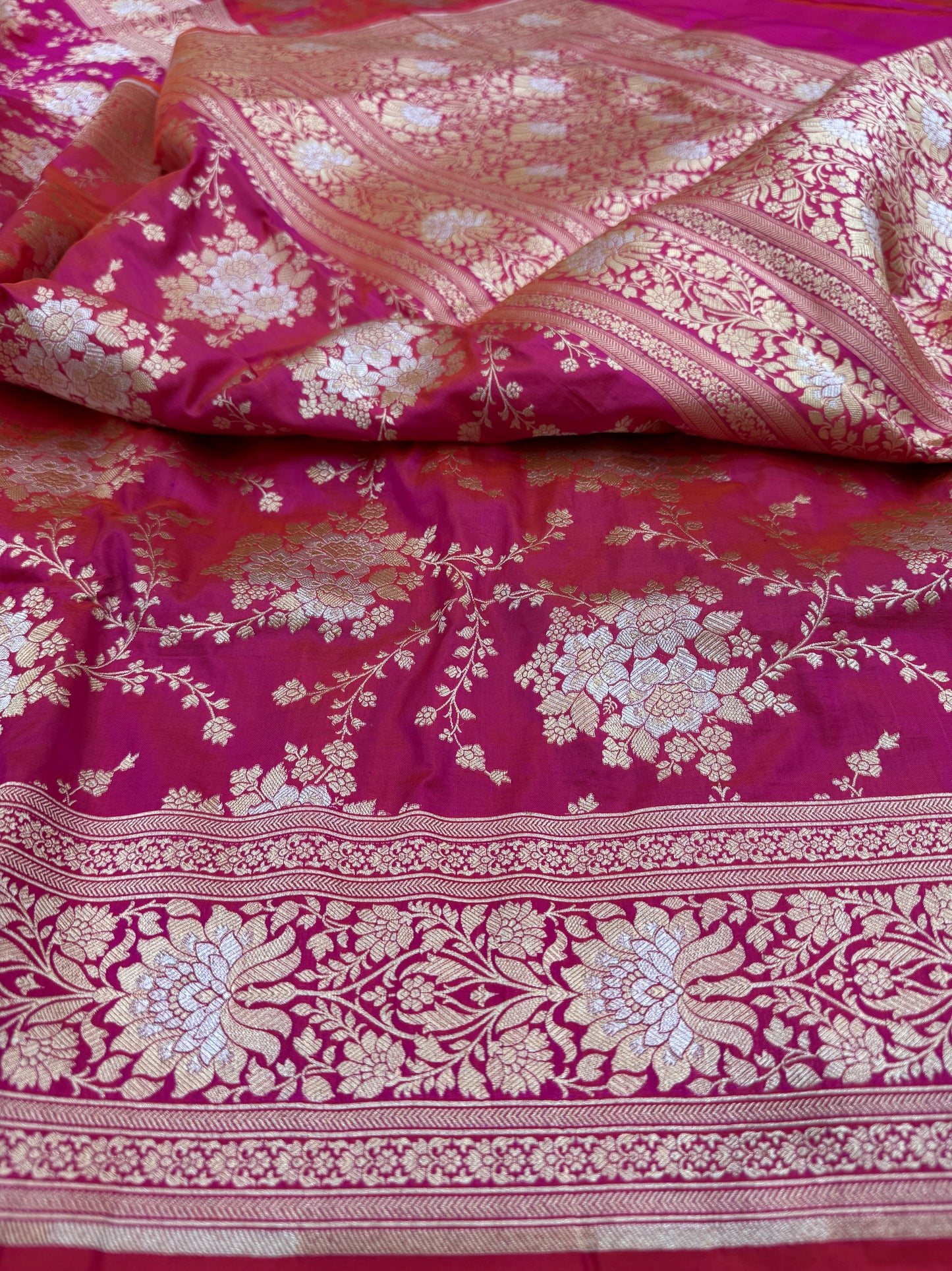 Pure Banarasi Katan Silk Sona Mina Jaal Saree