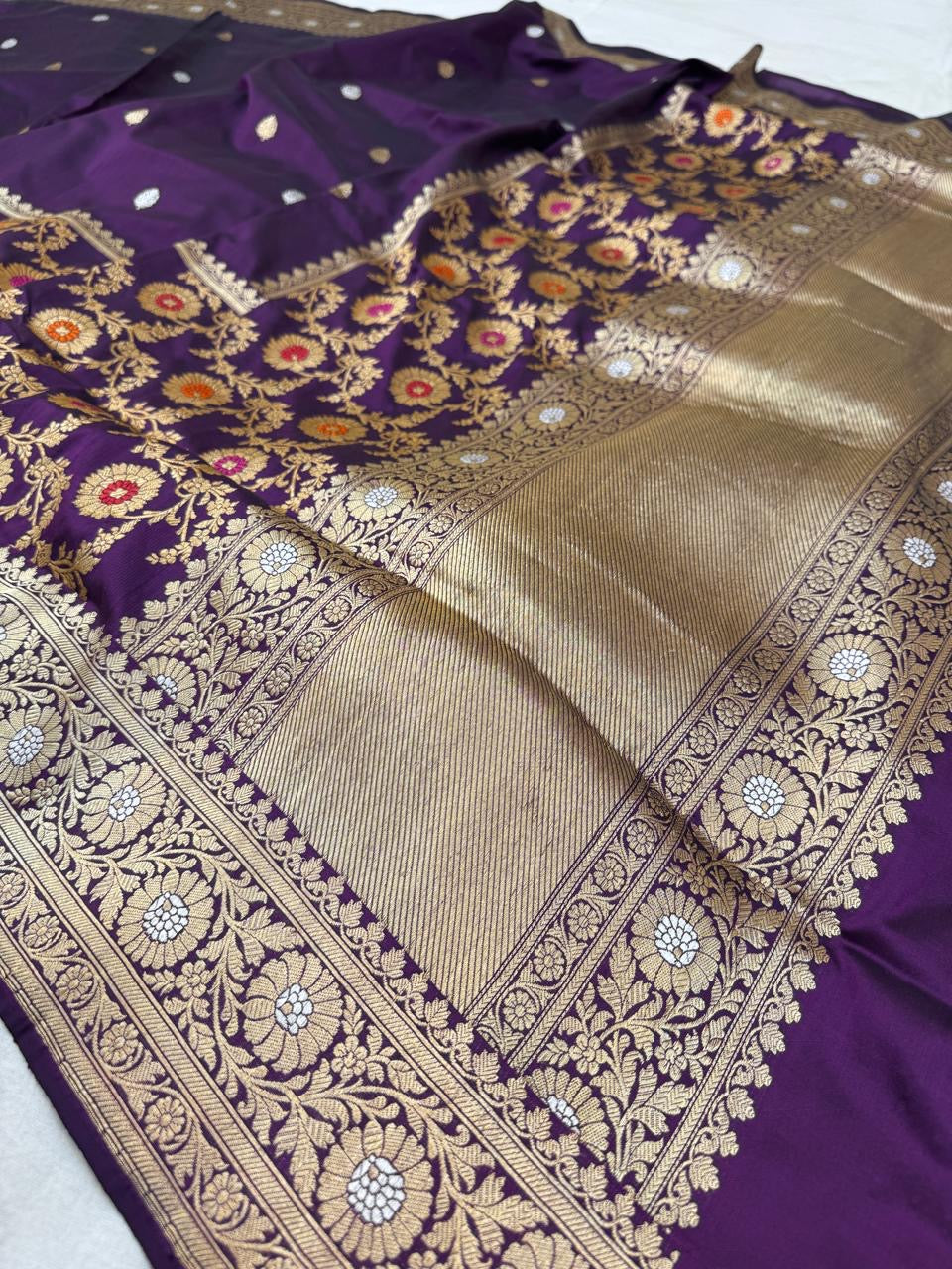 Katan Silk Designer Skirt Mina Jaal Saree