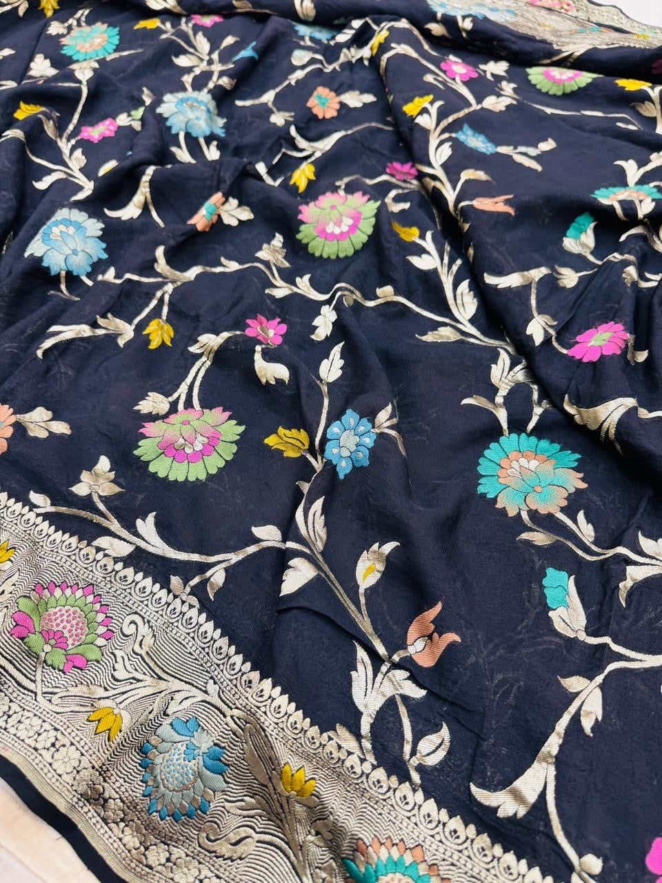 Chiffon Mina Jaal Saree