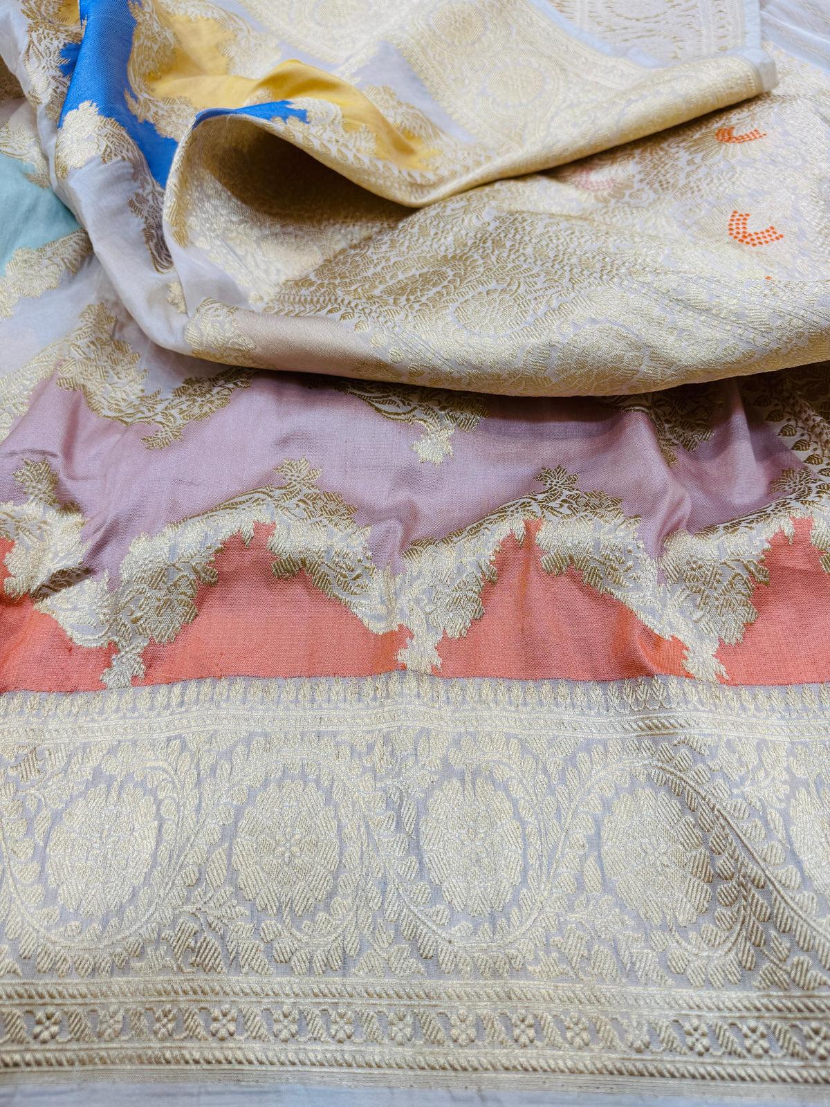 Katan Silk Zigzag Rangkaat Saree