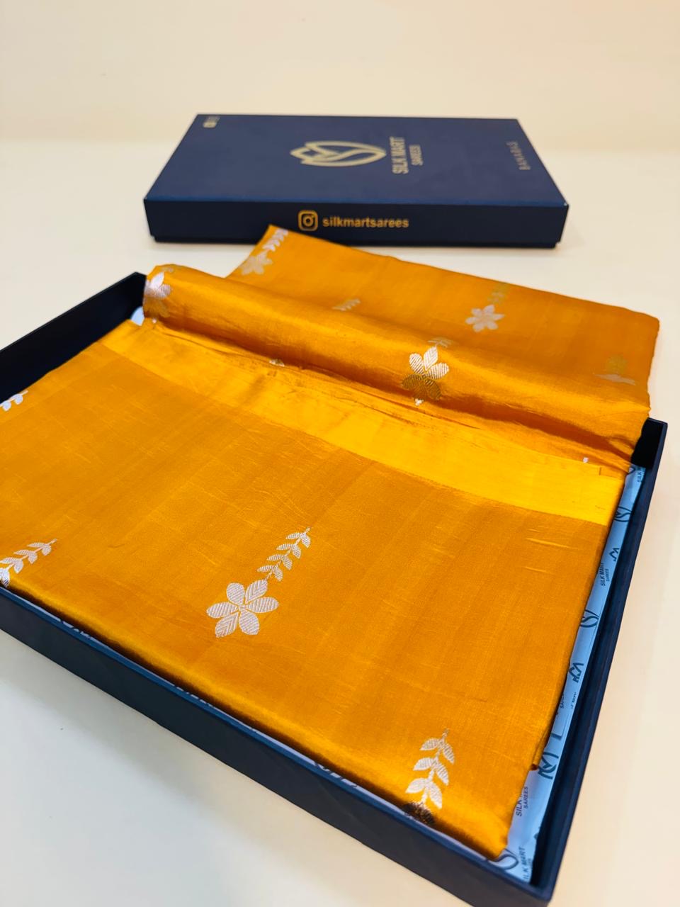 Mustard Mango Silk Buti Saree