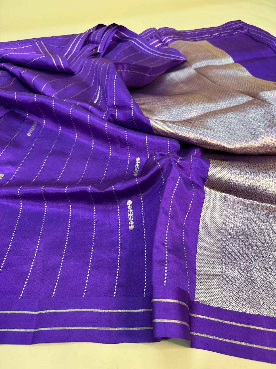 Purple Mango Silk Stripe Saree