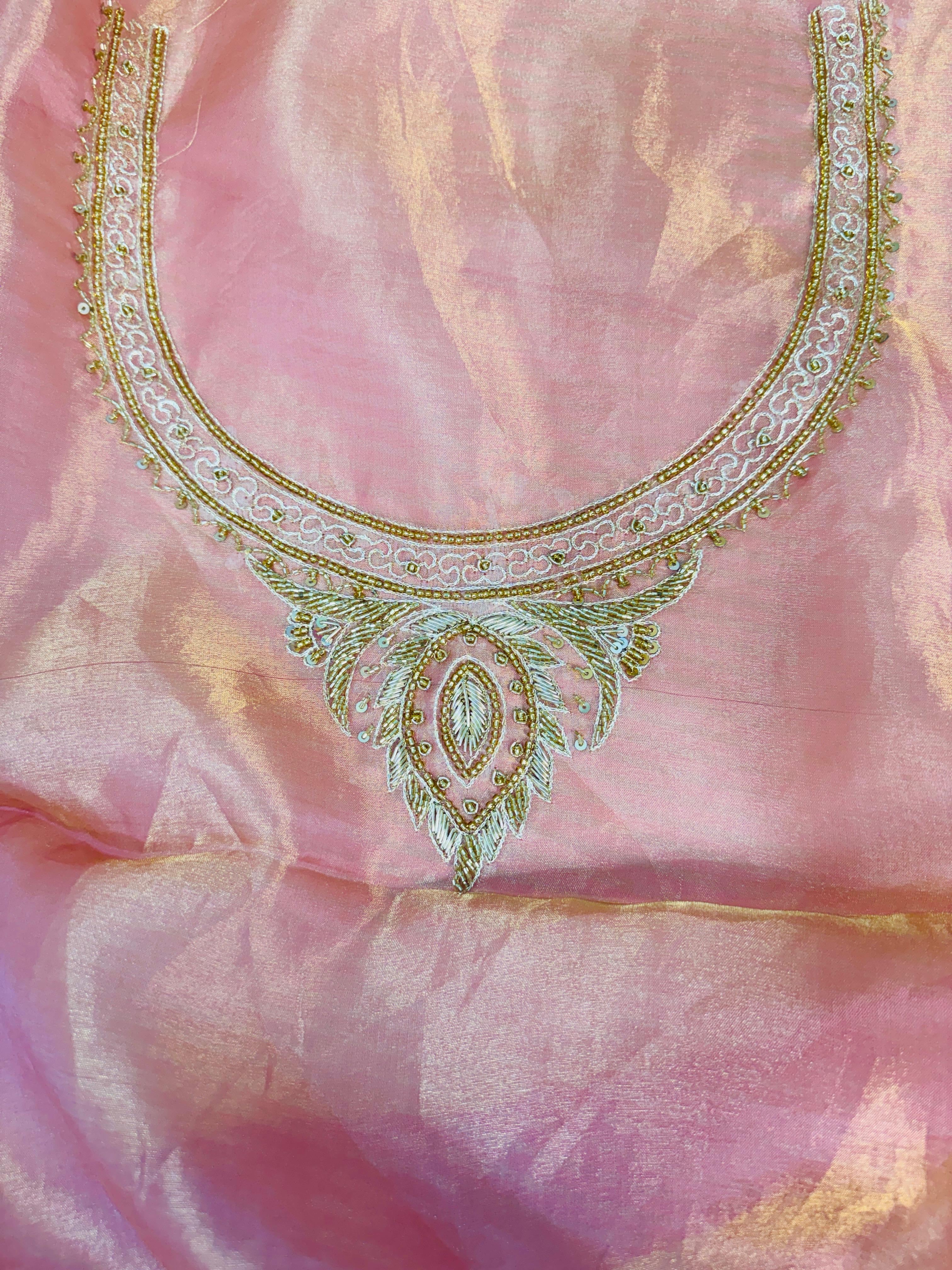 Tissue Hand Embroidery Saree