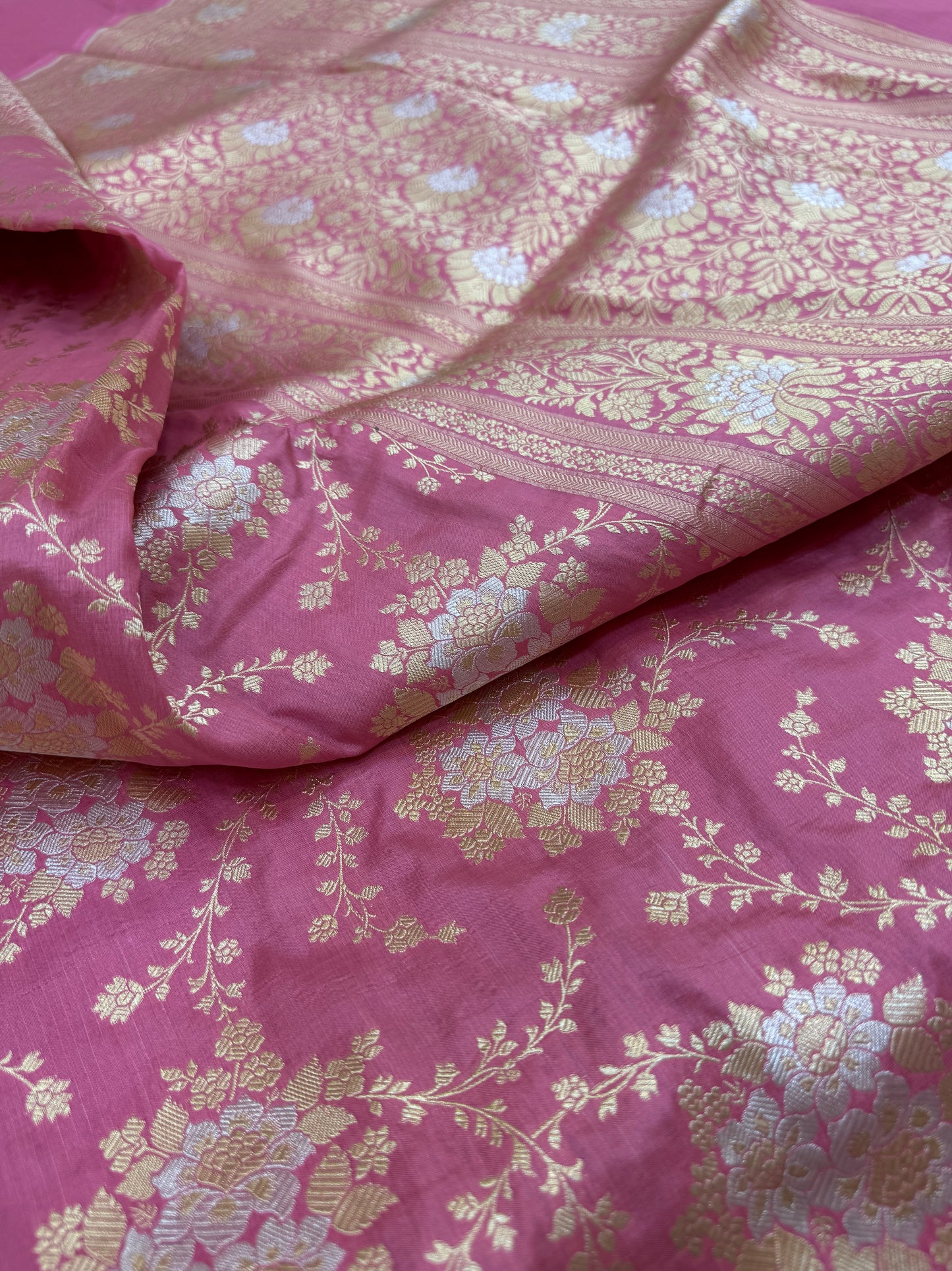 Pure Banarasi Katan Silk Sona Mina Jaal Saree