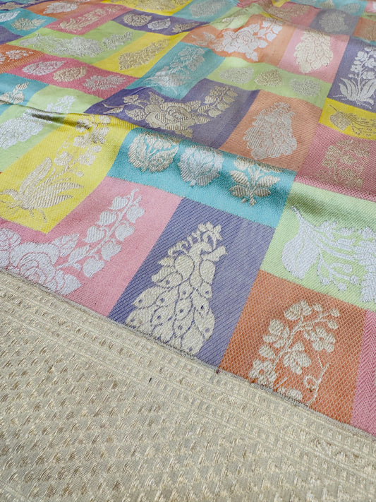 Pure Banarasi Katan Silk Kadhwa Rangkaat Saree