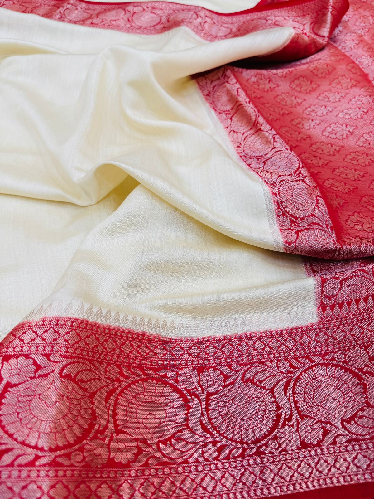 Pure Banarasi Chiniya Silk Plain Saree