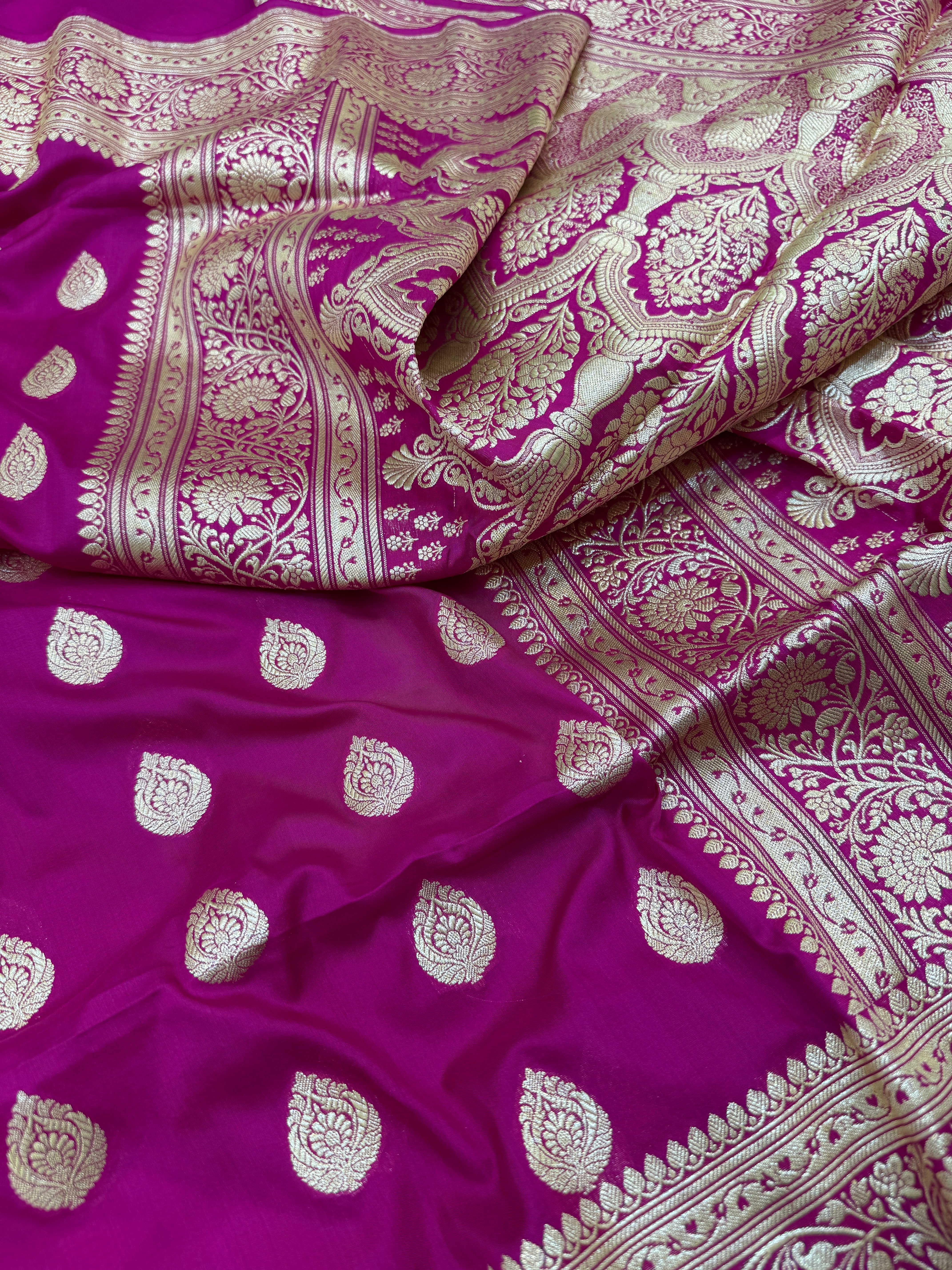Pure Banarasi Katan Silk Simple Buta Saree
