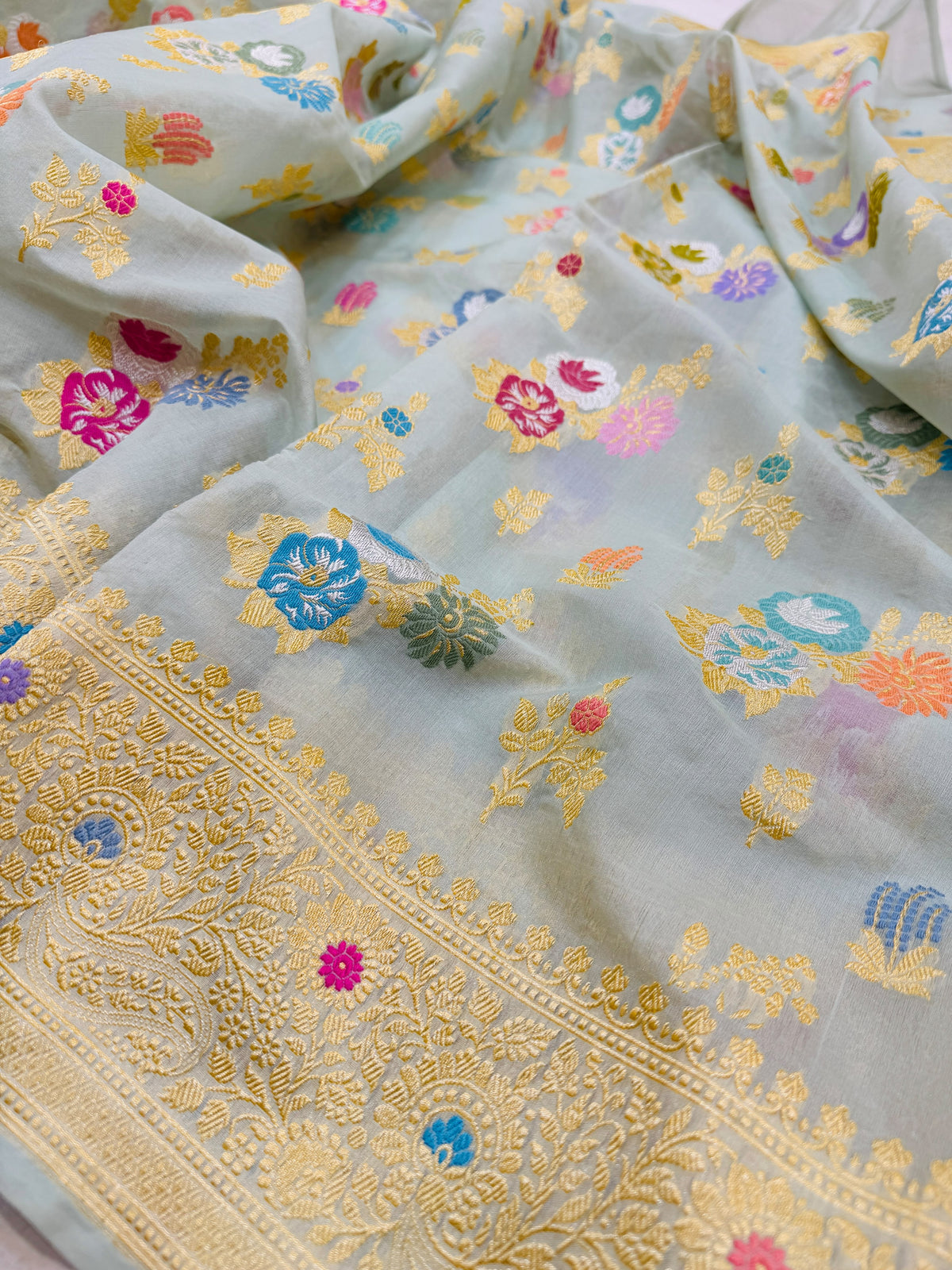 Kora Organza Multi Mina Jaal Saree