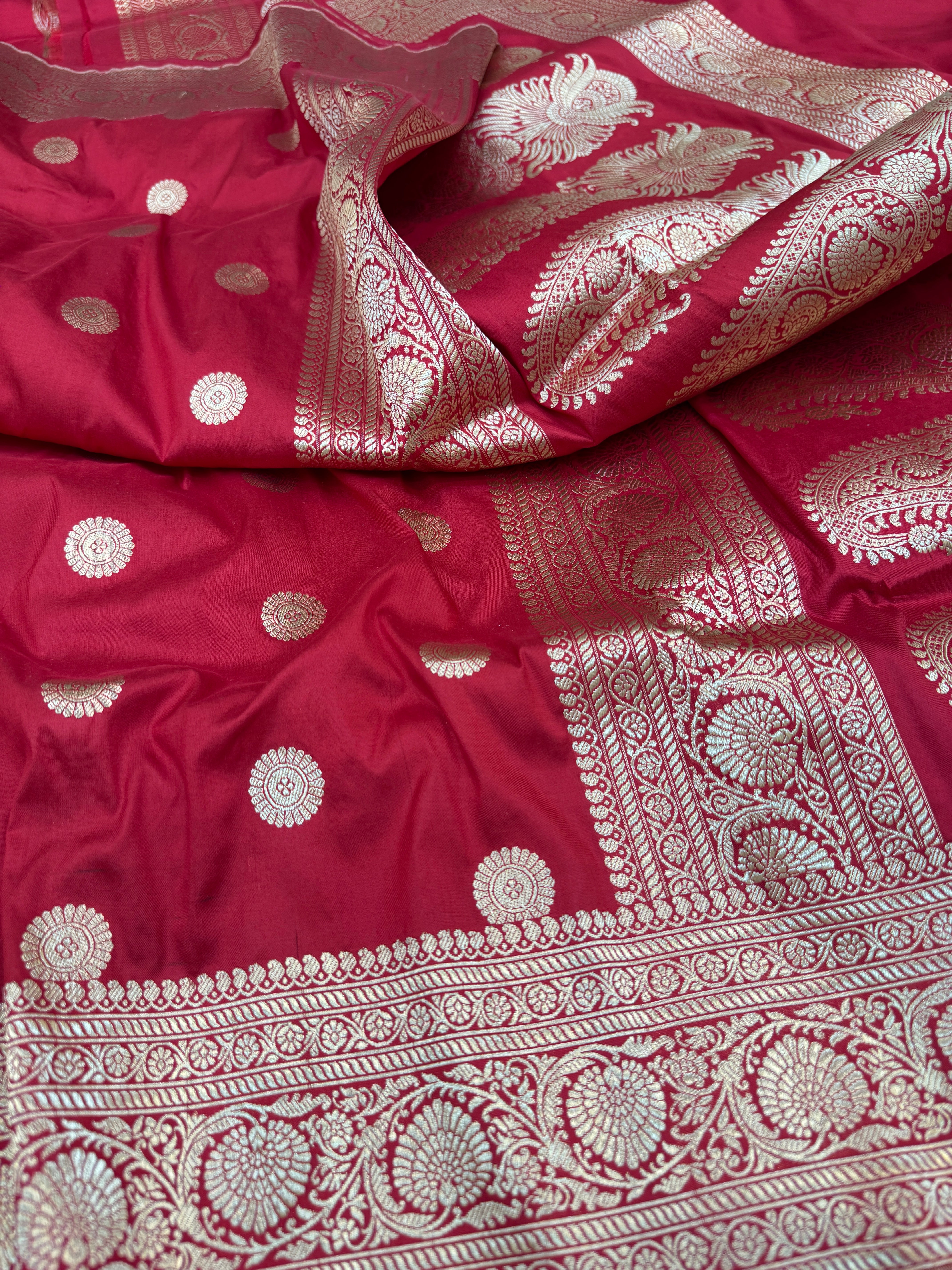Pure Banarasi Katan Silk Simple Buta Saree