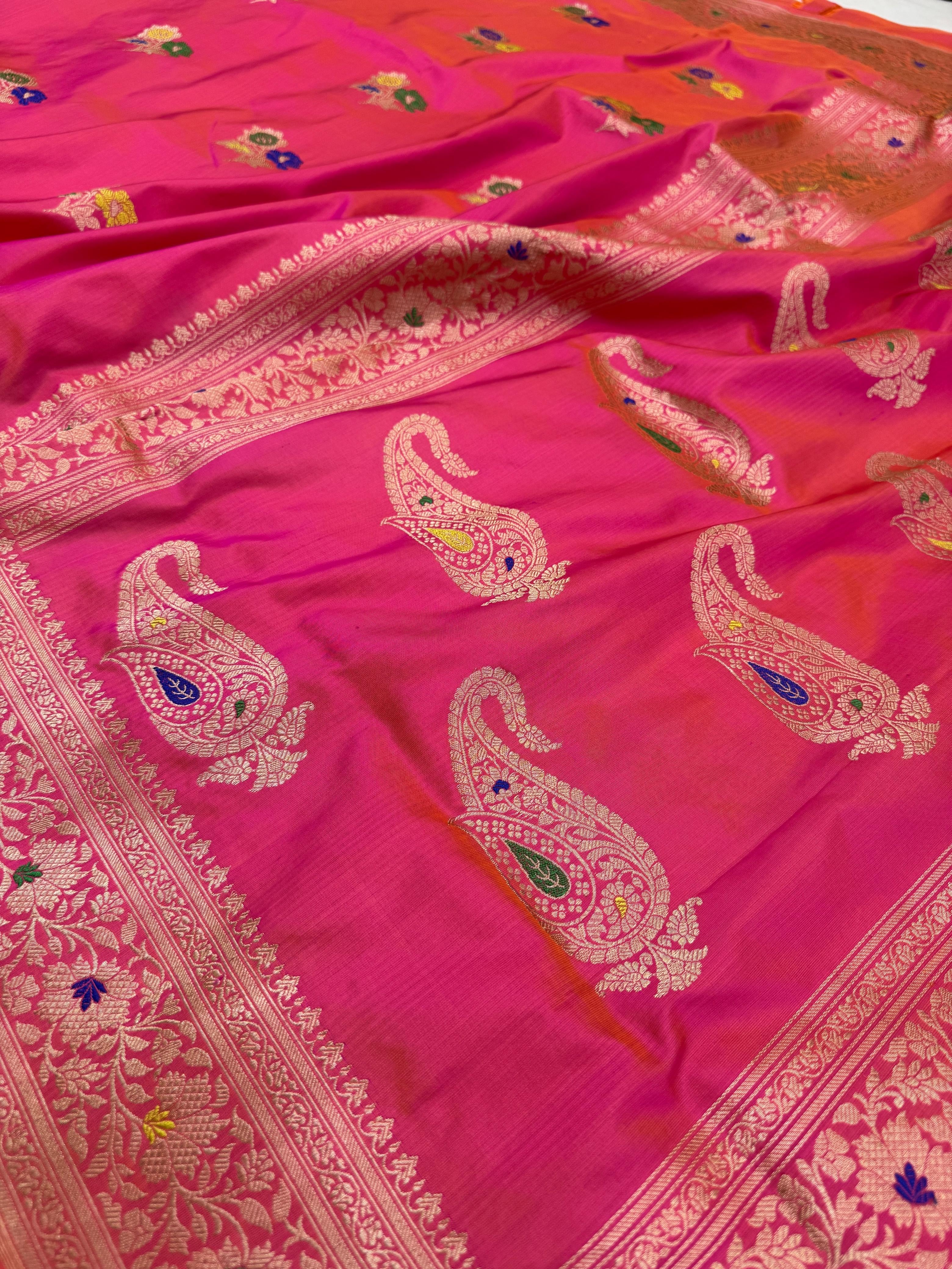 Katan Silk Mina Buta saree