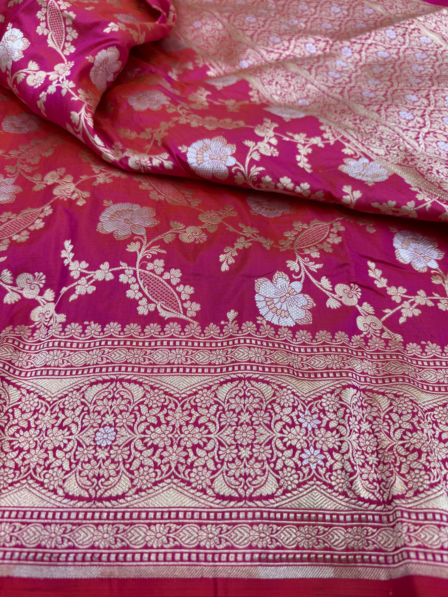 Pure Banarasi Katan Silk Sona Mina Jaal Saree