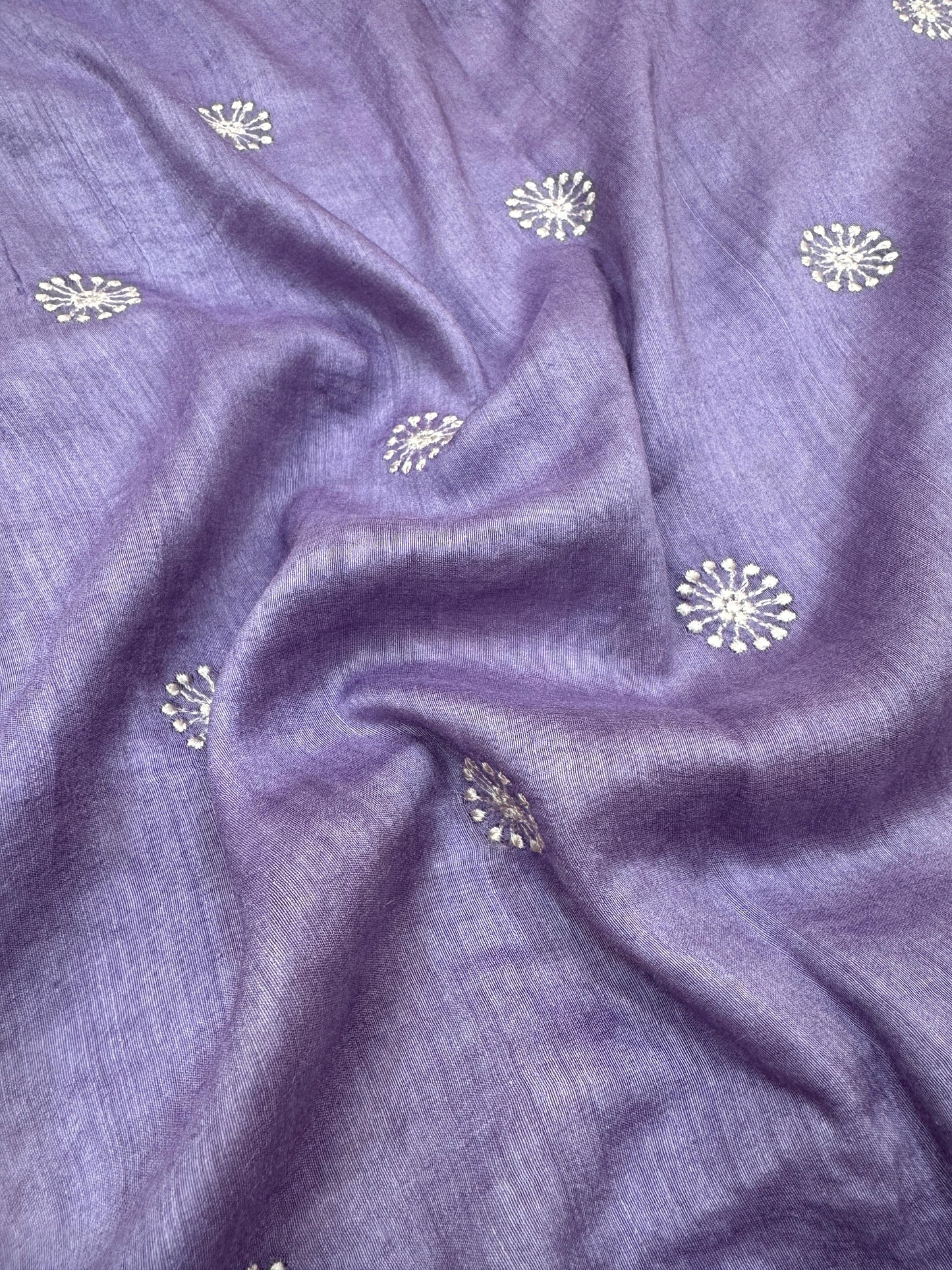 Pure Banarasi Tasar Silk Embroidery Saree