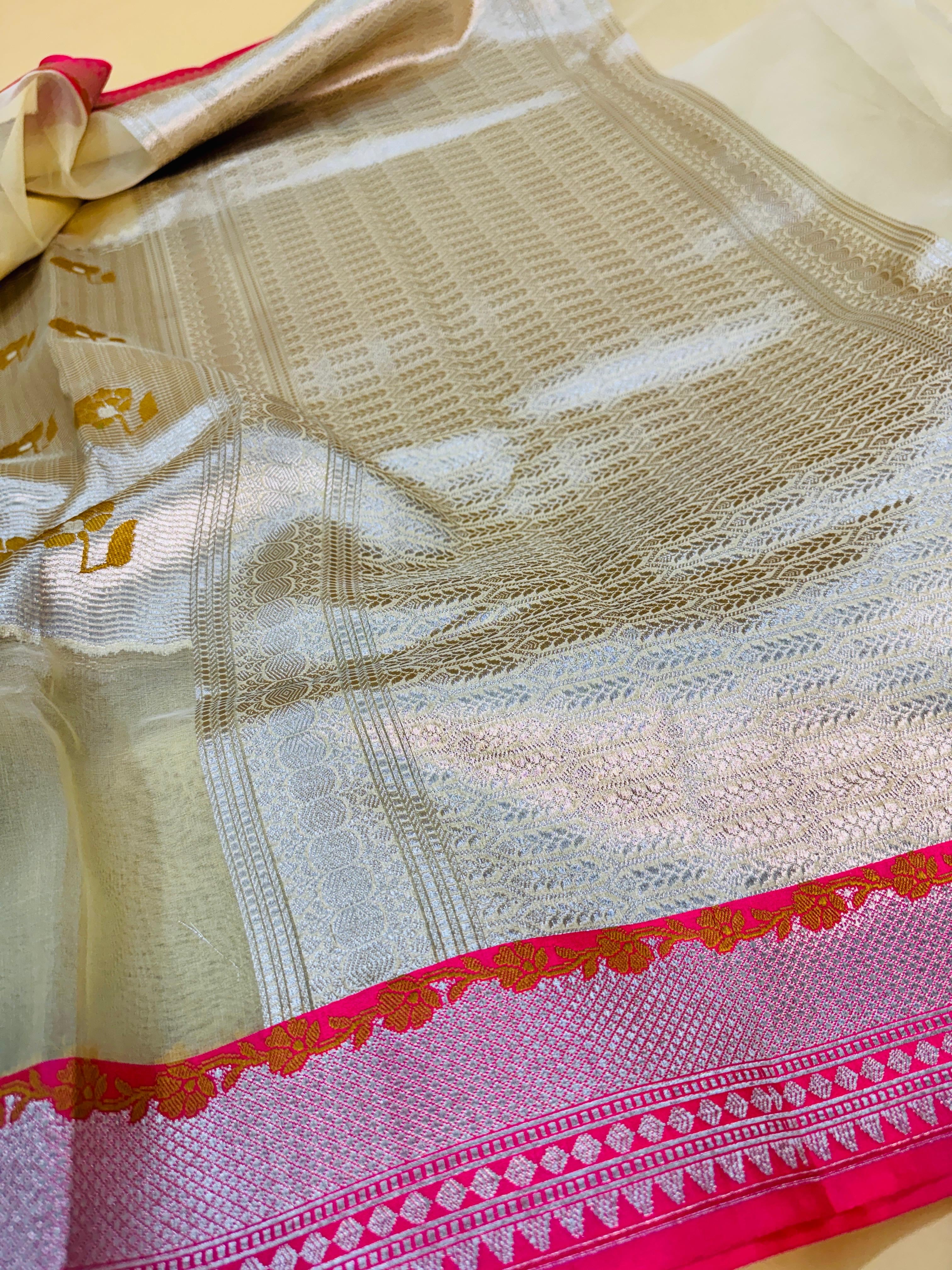 Art Silk Kora Designer Saree