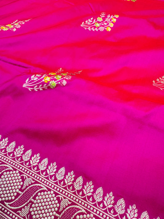 Pure Banarasi Katan Silk Kadhwa Mina Buti Saree
