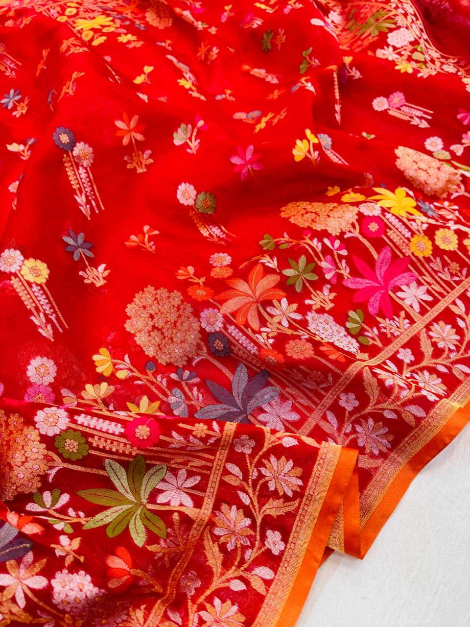 Kora Jamdani Saree