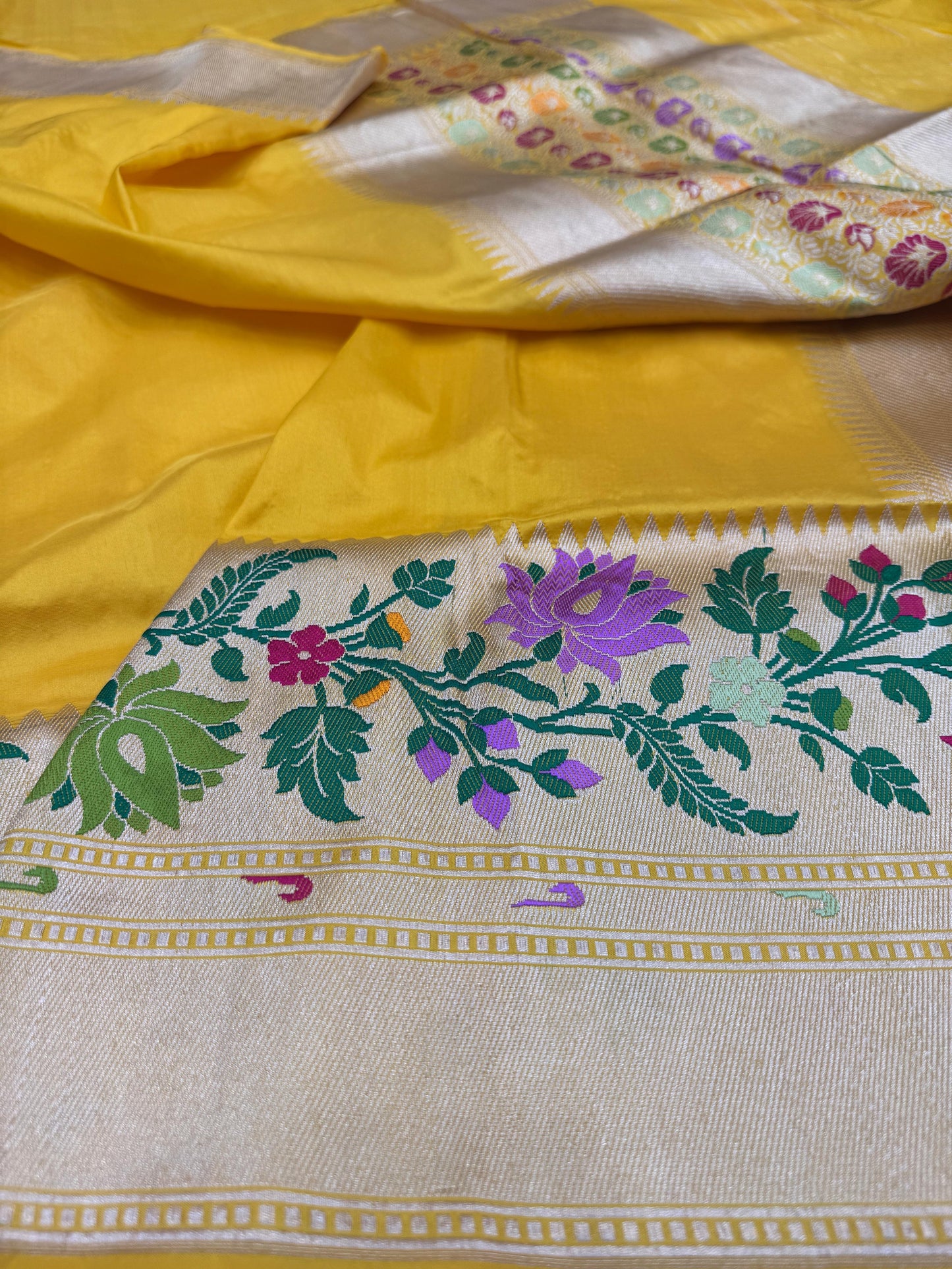 Pure Banarasi Katan Silk Paithani Border Saree