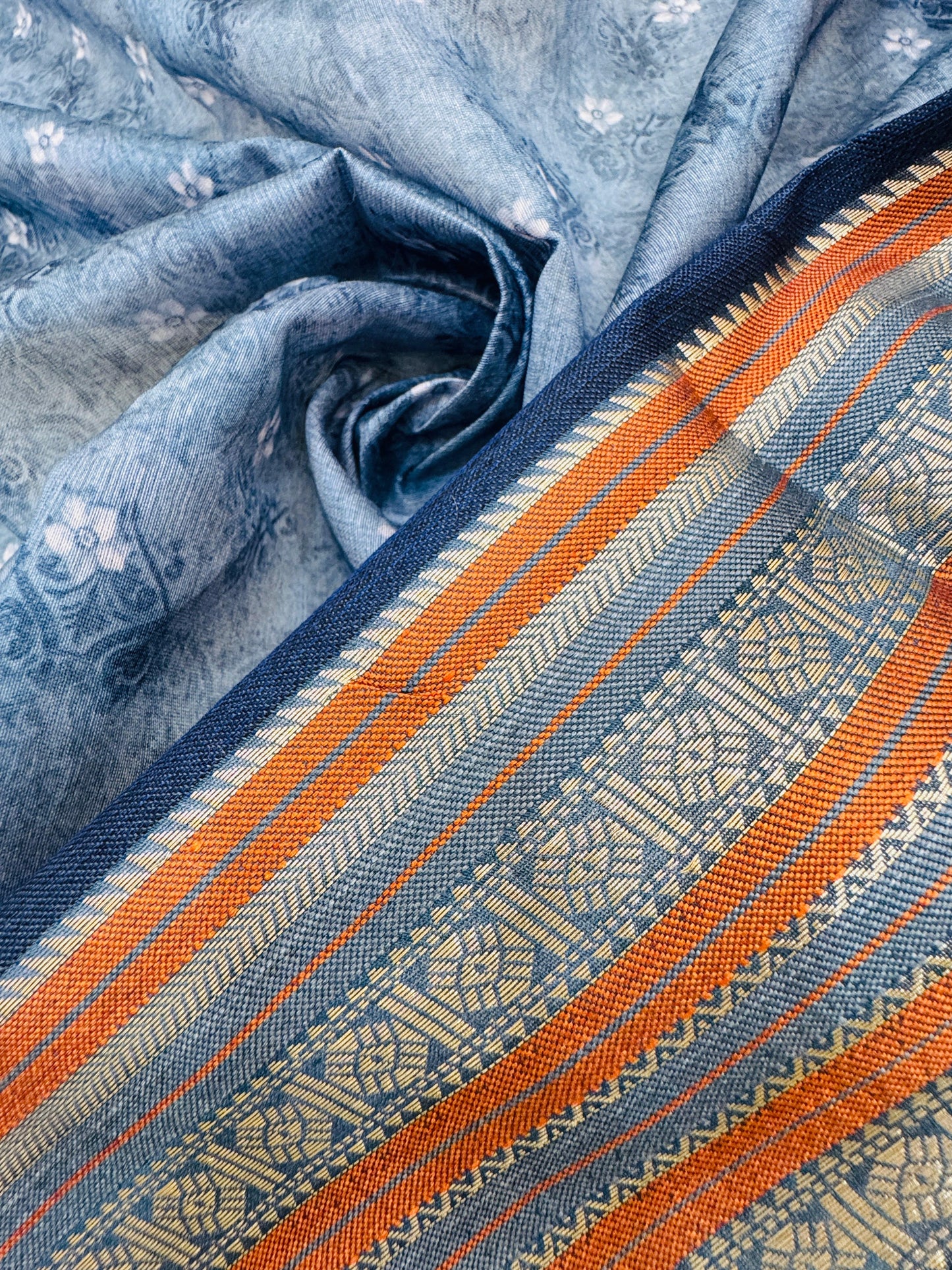 Pure Banarasi Chanderi Digital Print Saree