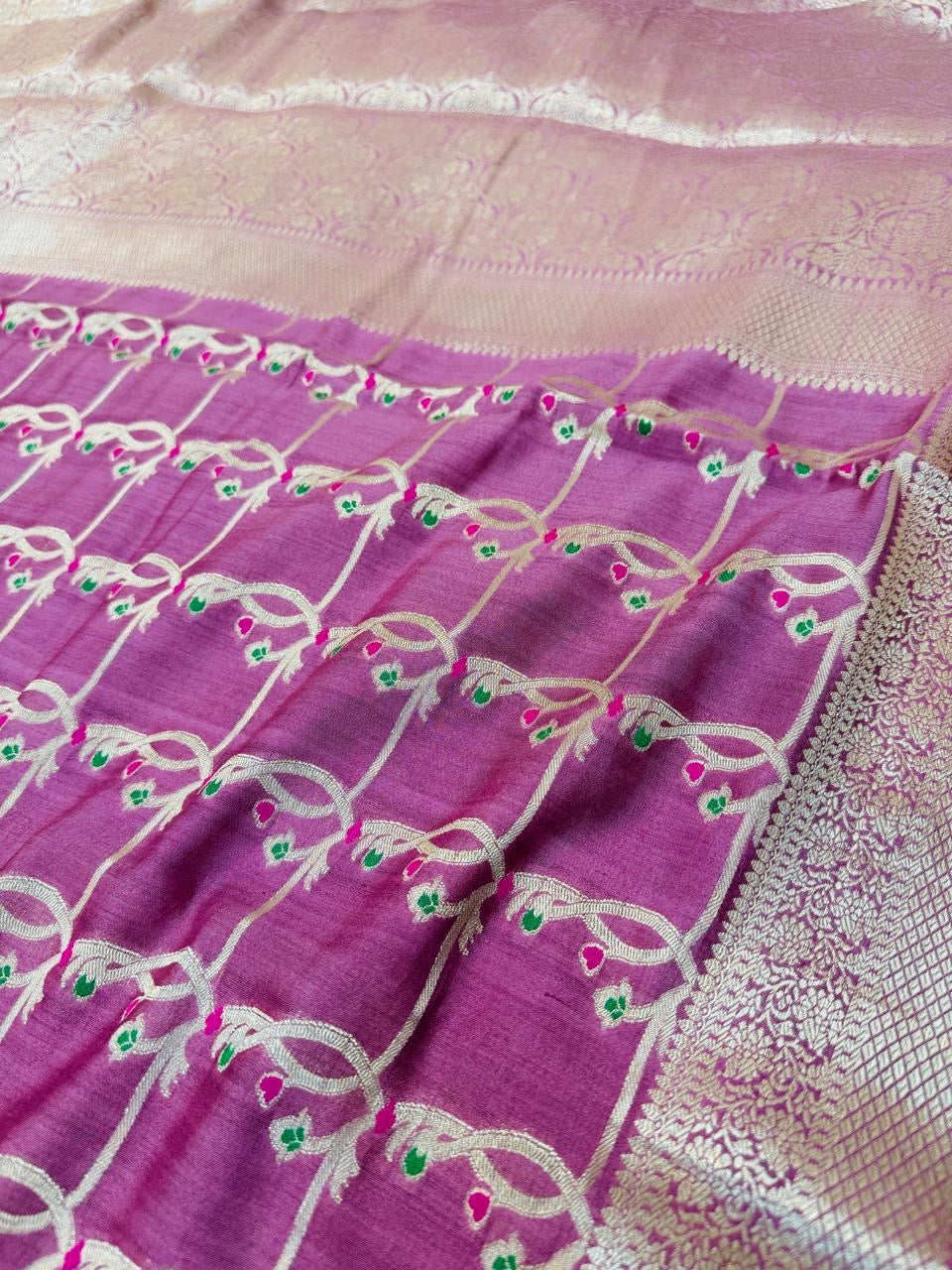 Pure Banarasi Chiniya Jaal Saree