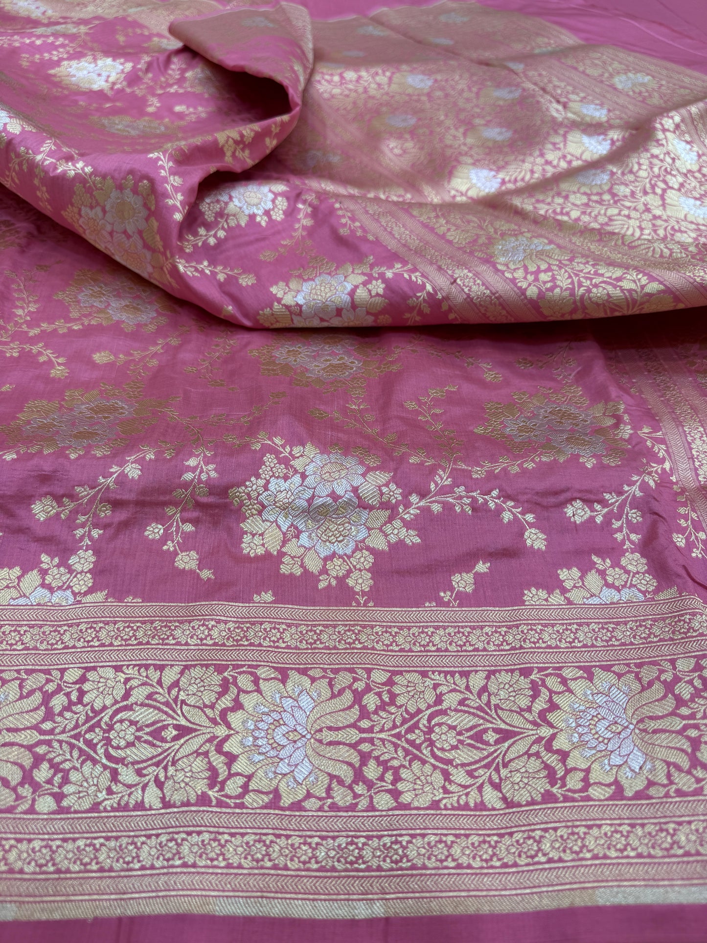 Pure Banarasi Katan Silk Sona Mina Jaal Saree