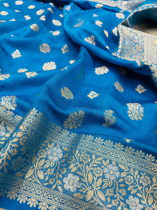 Pure Banarasi Chiniya Silk Sona Rupa Saree
