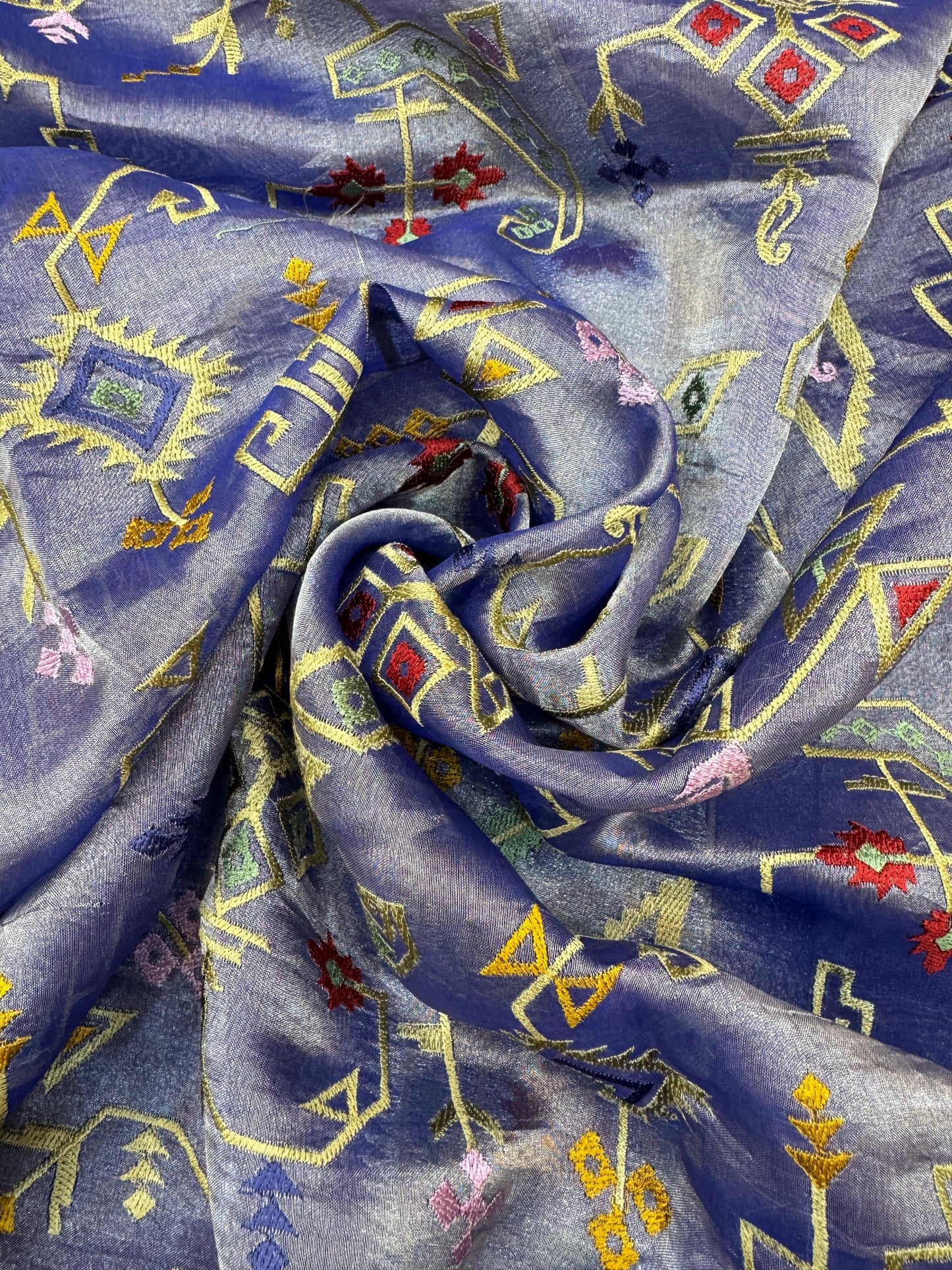 Pure Banarasi Tissue Paithani Embroidery Saree