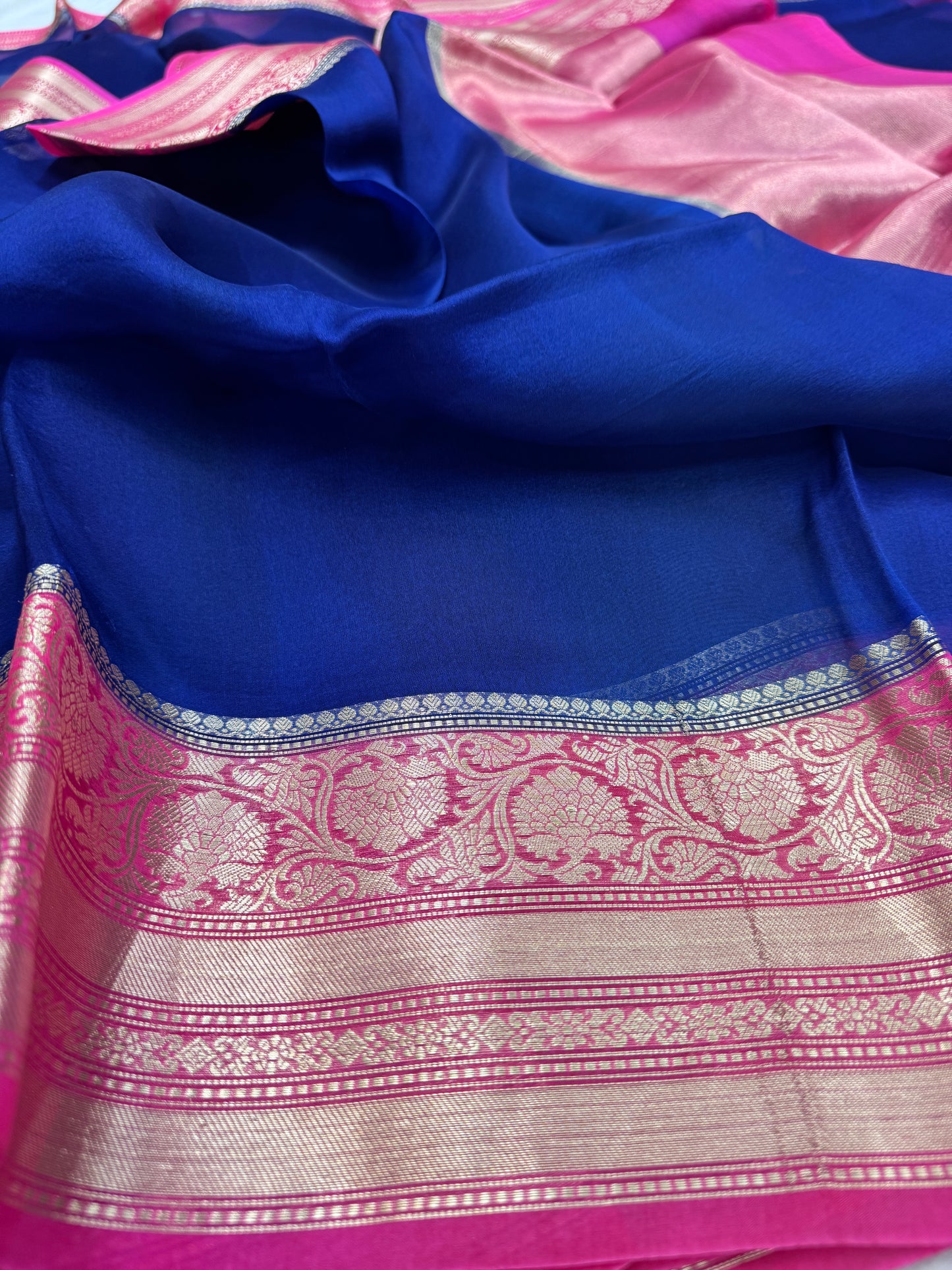 Pure Banarasi Kora Silk Plain Saree