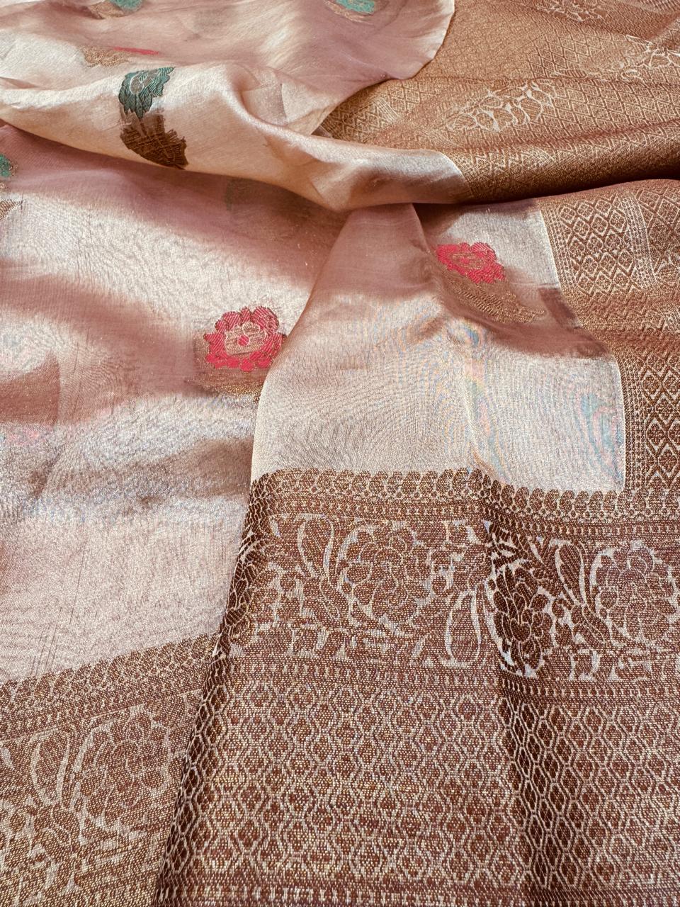 Pure Banarasi Tissue Silk Mina Buti Saree