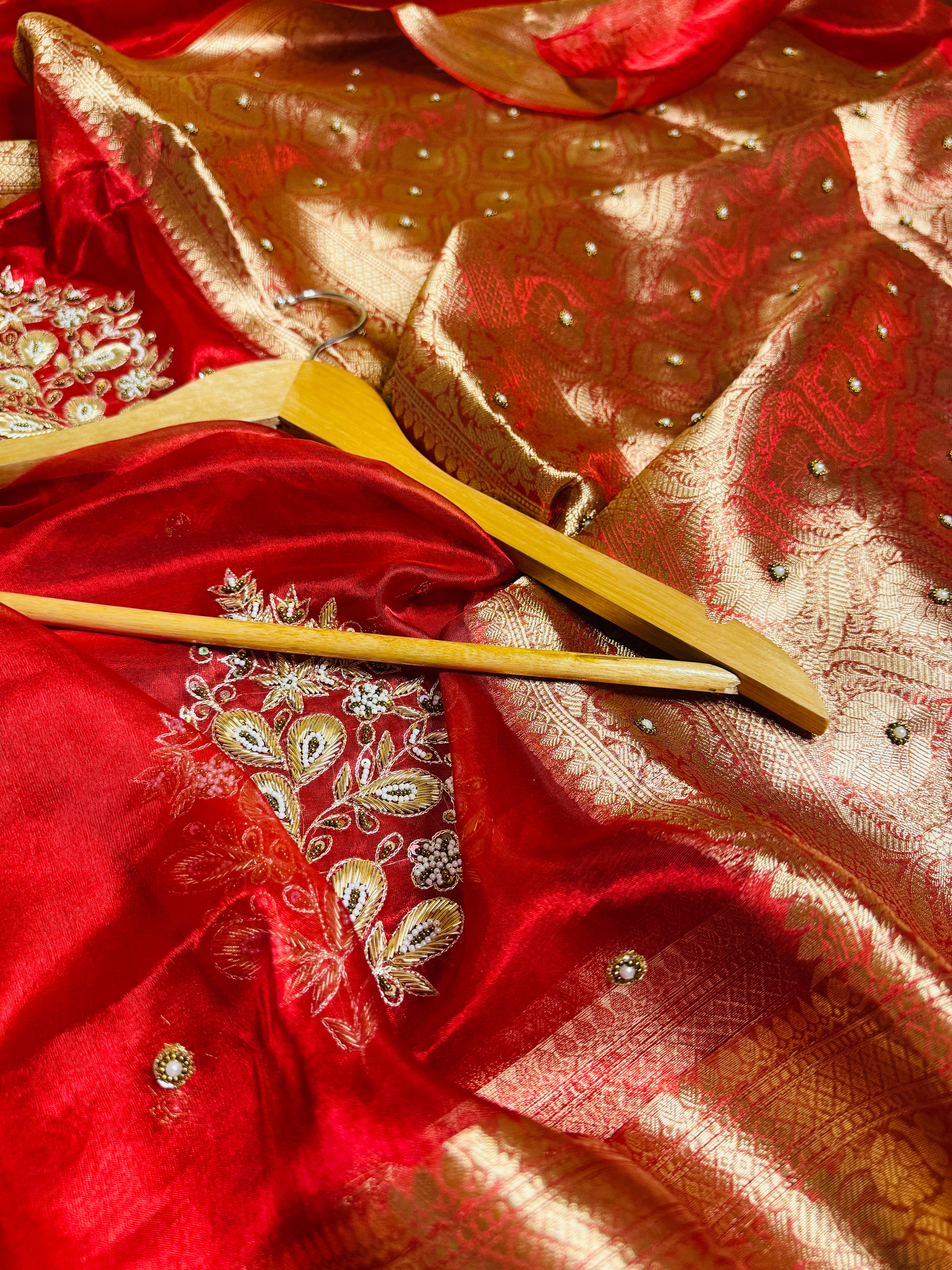Pure Banarasi Tissue Silk Hand Embroidery Saree