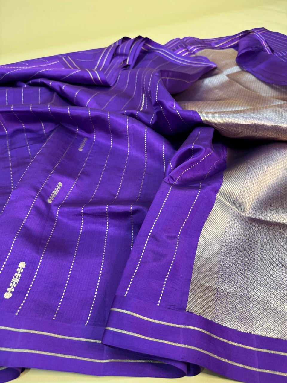 Purple Mango Silk Stripe Saree