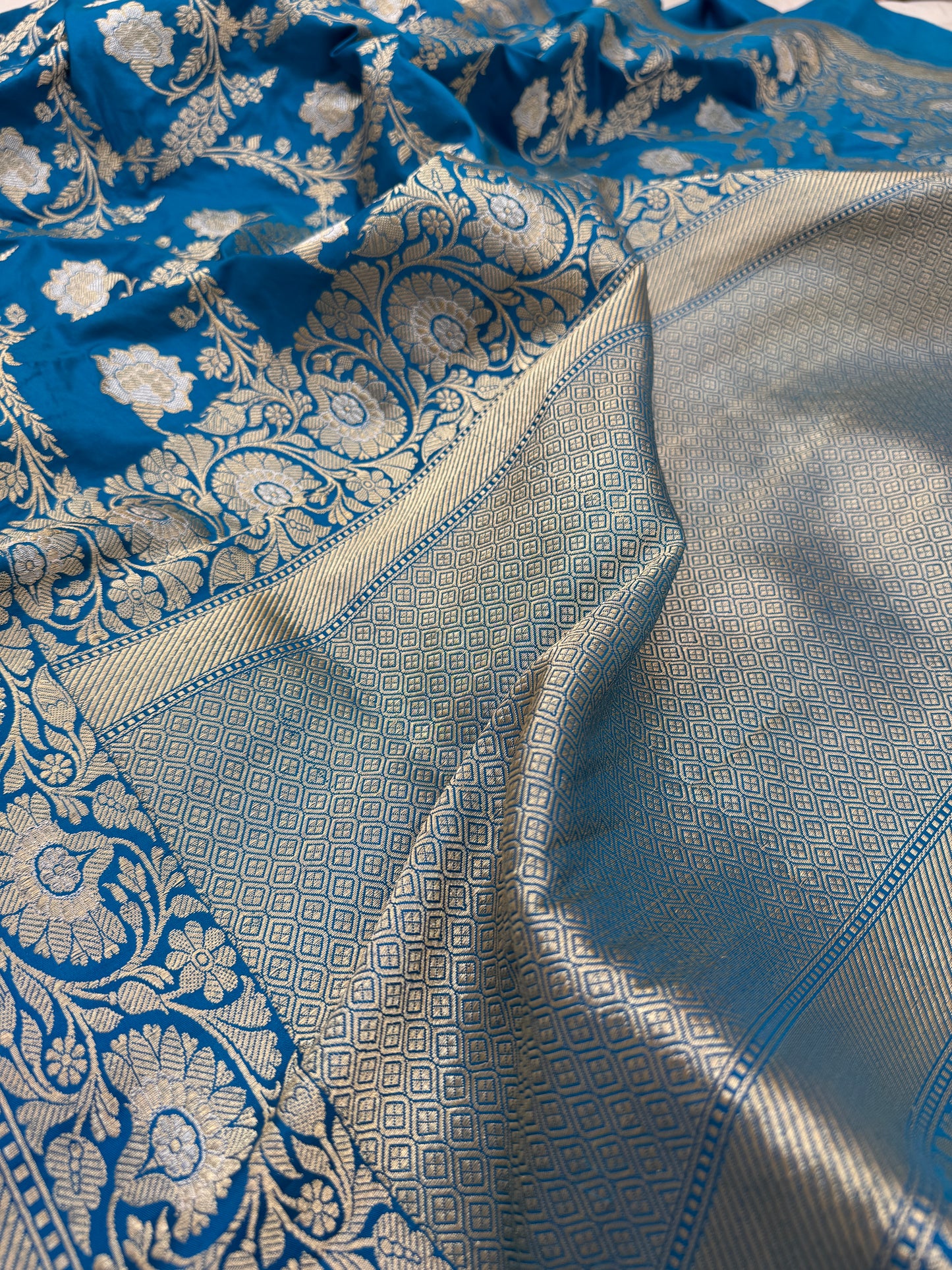Pure Banarasi Katan Silk Kadhwa Mina Jaal Saree
