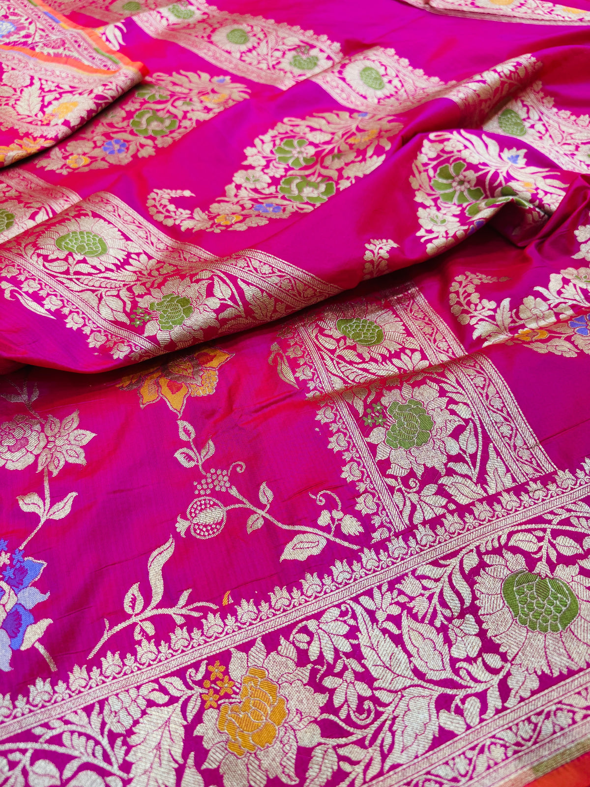 Cutwork Katan Mina Jaal Saree