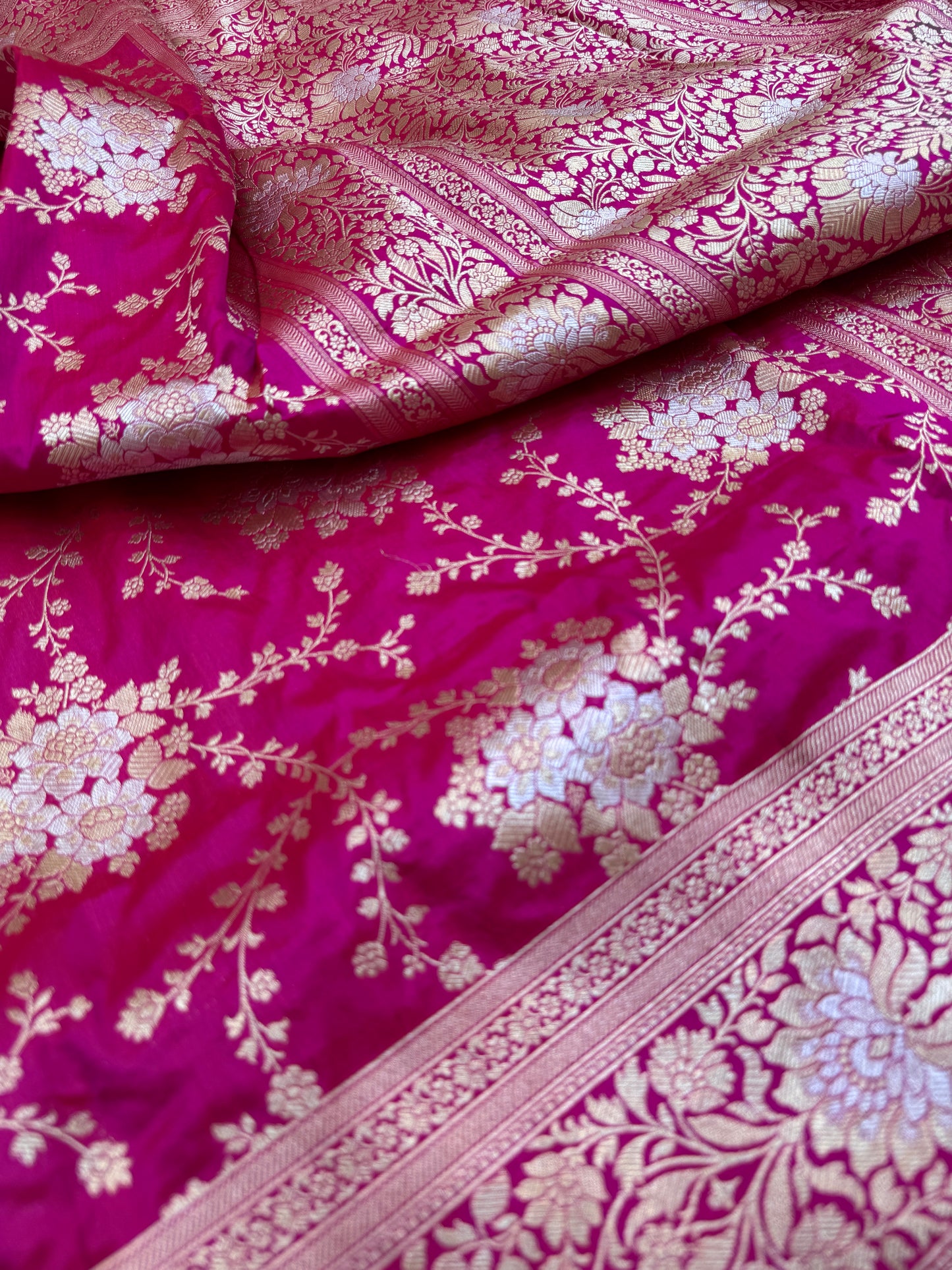 Pure Banarasi Katan Silk Sona Mina Jaal Saree