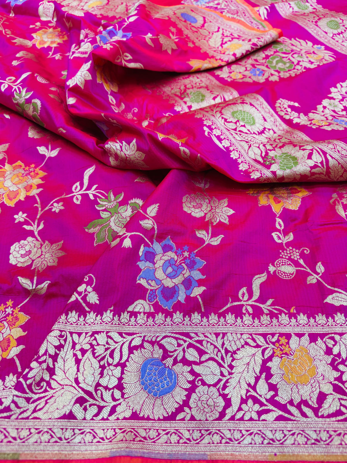 Cutwork Katan Mina Jaal Saree