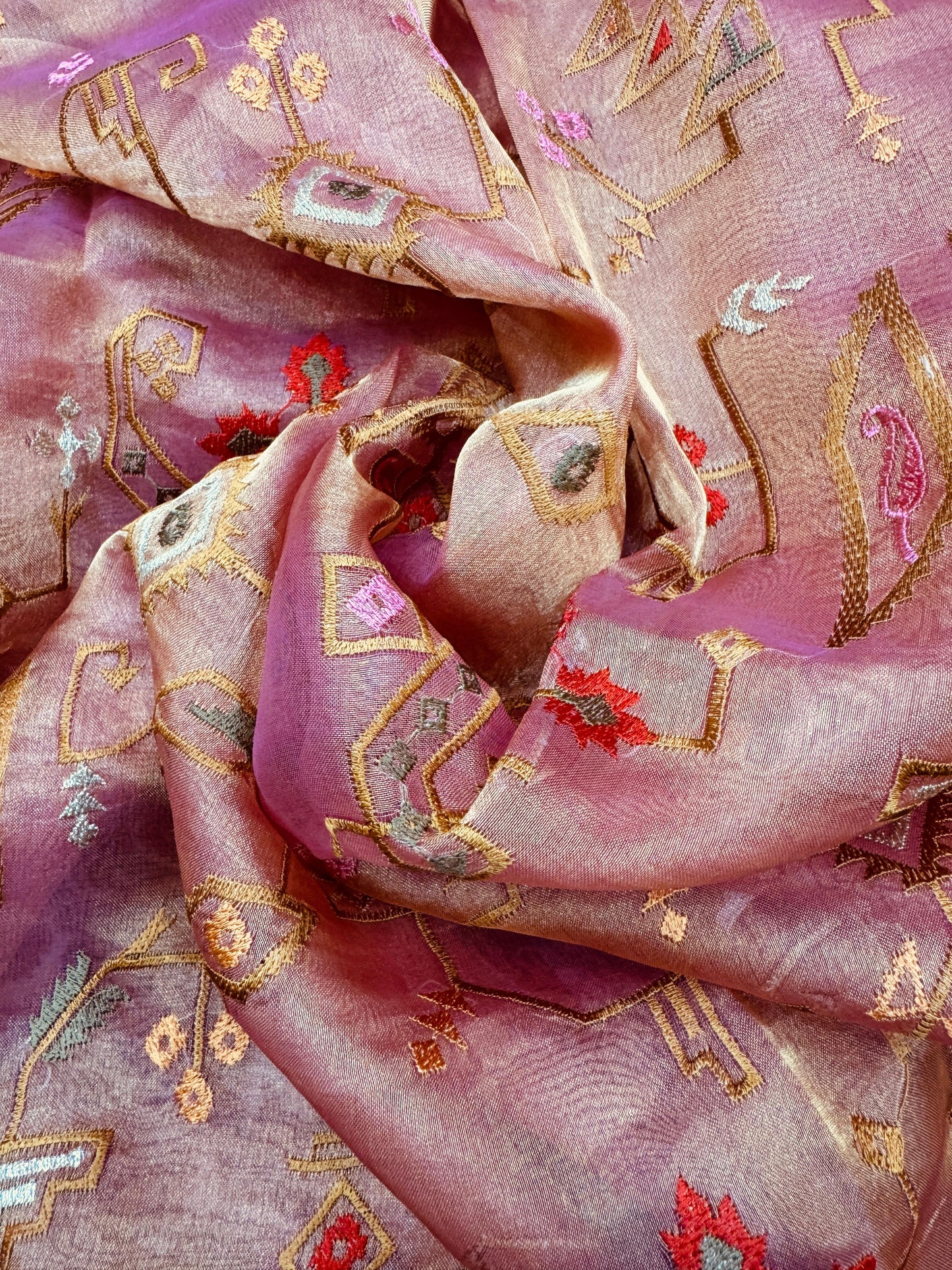 Pure Banarasi Tissue Paithani Embroidery Saree