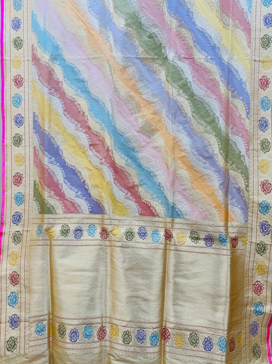 Pure Banarasi Katan Silk Kadhwa Rangkaat Saree