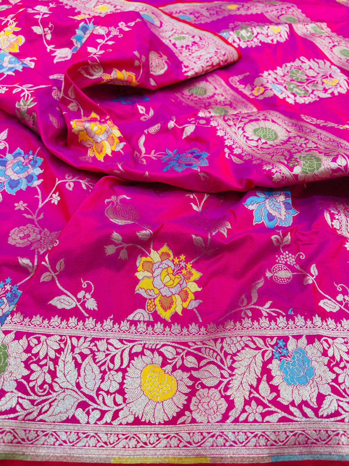 Cutwork Katan Mina Jaal Saree