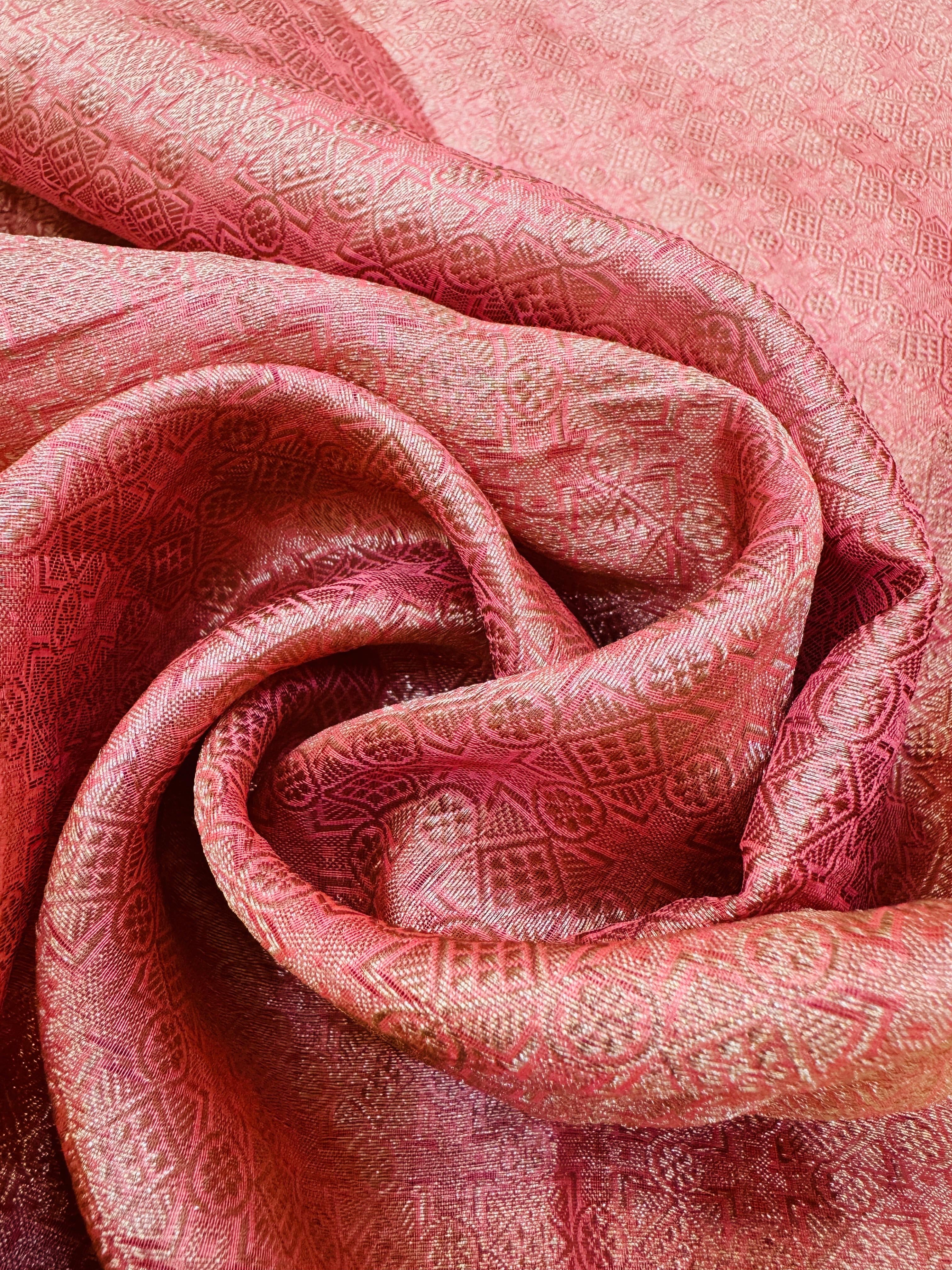 Pure Banarasi Kora Silk Embroidery Handbrush Saree