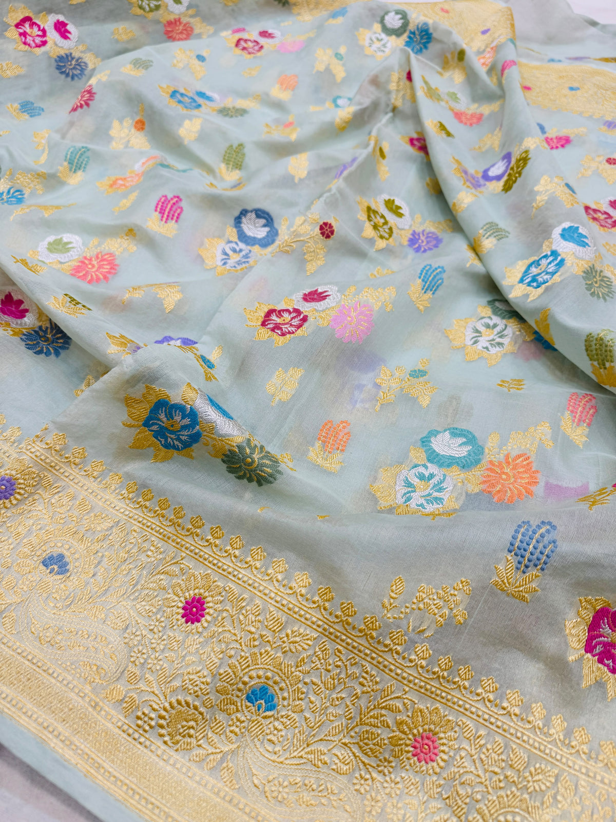 Kora Organza Multi Mina Jaal Saree