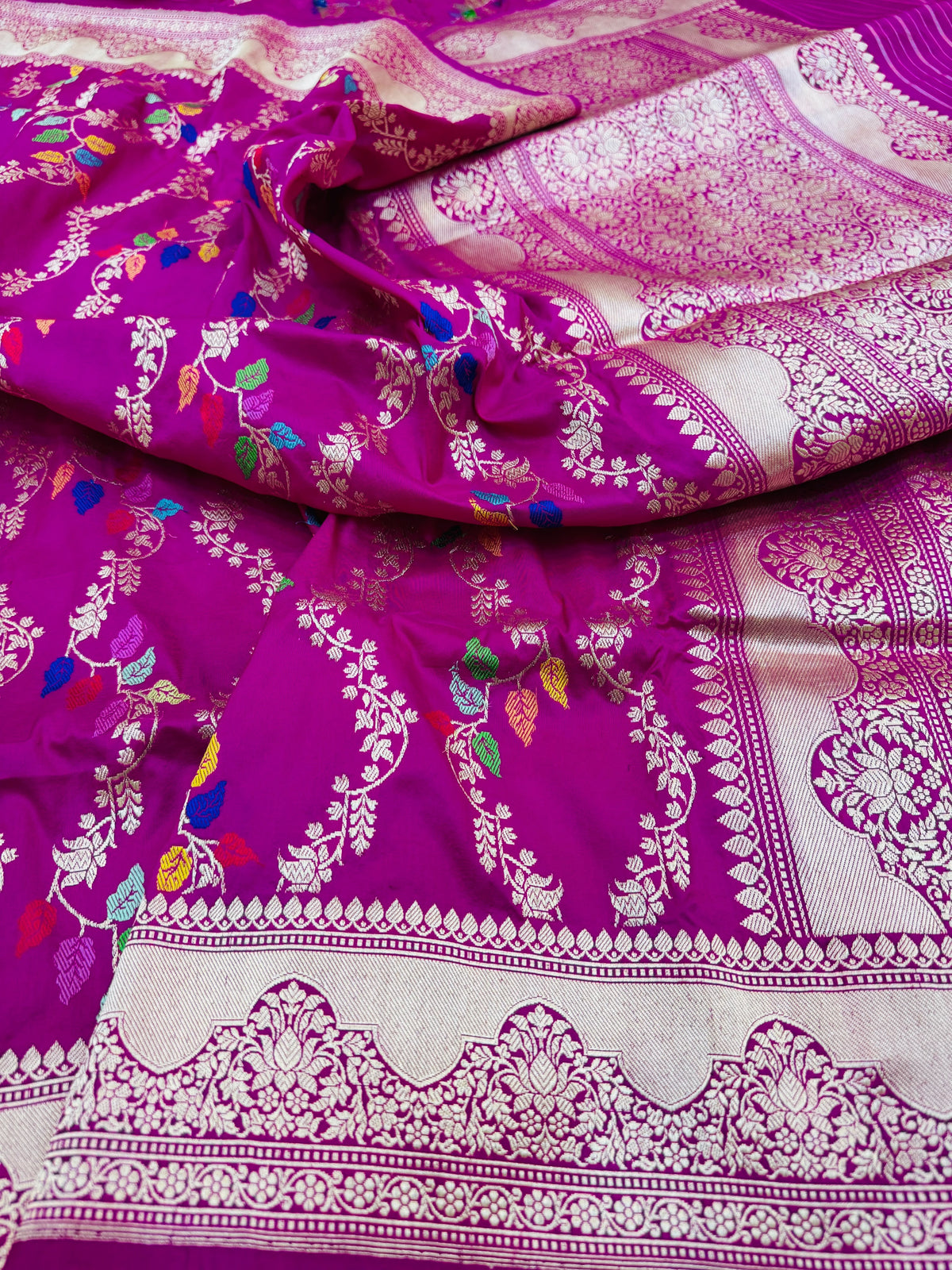 Katan Silk Mina Jaal Saree