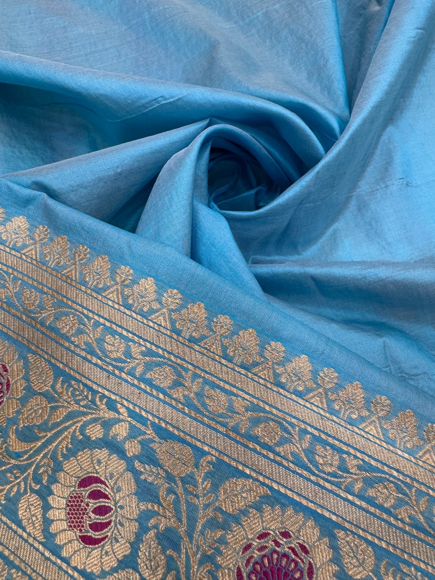 Pure Banarasi Katan Silk Alfi Meena Jaal Saree