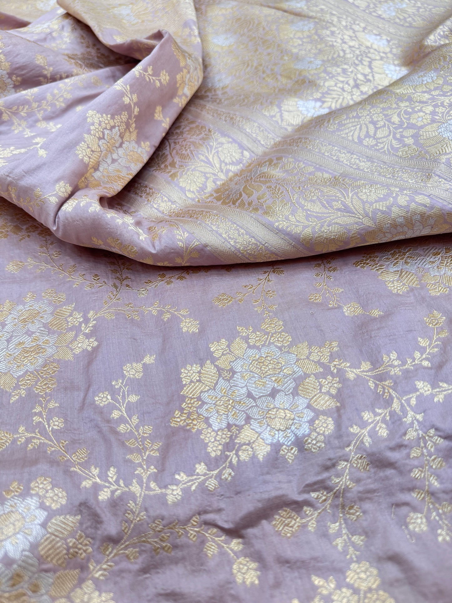 Pure Banarasi Katan Silk Sona Mina Jaal Saree