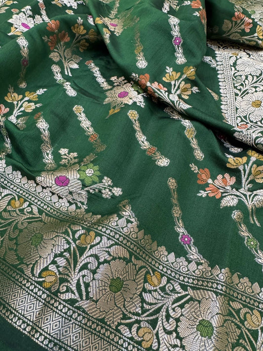 Pure Banarasi Chiniya Silk Mina Buta Saree