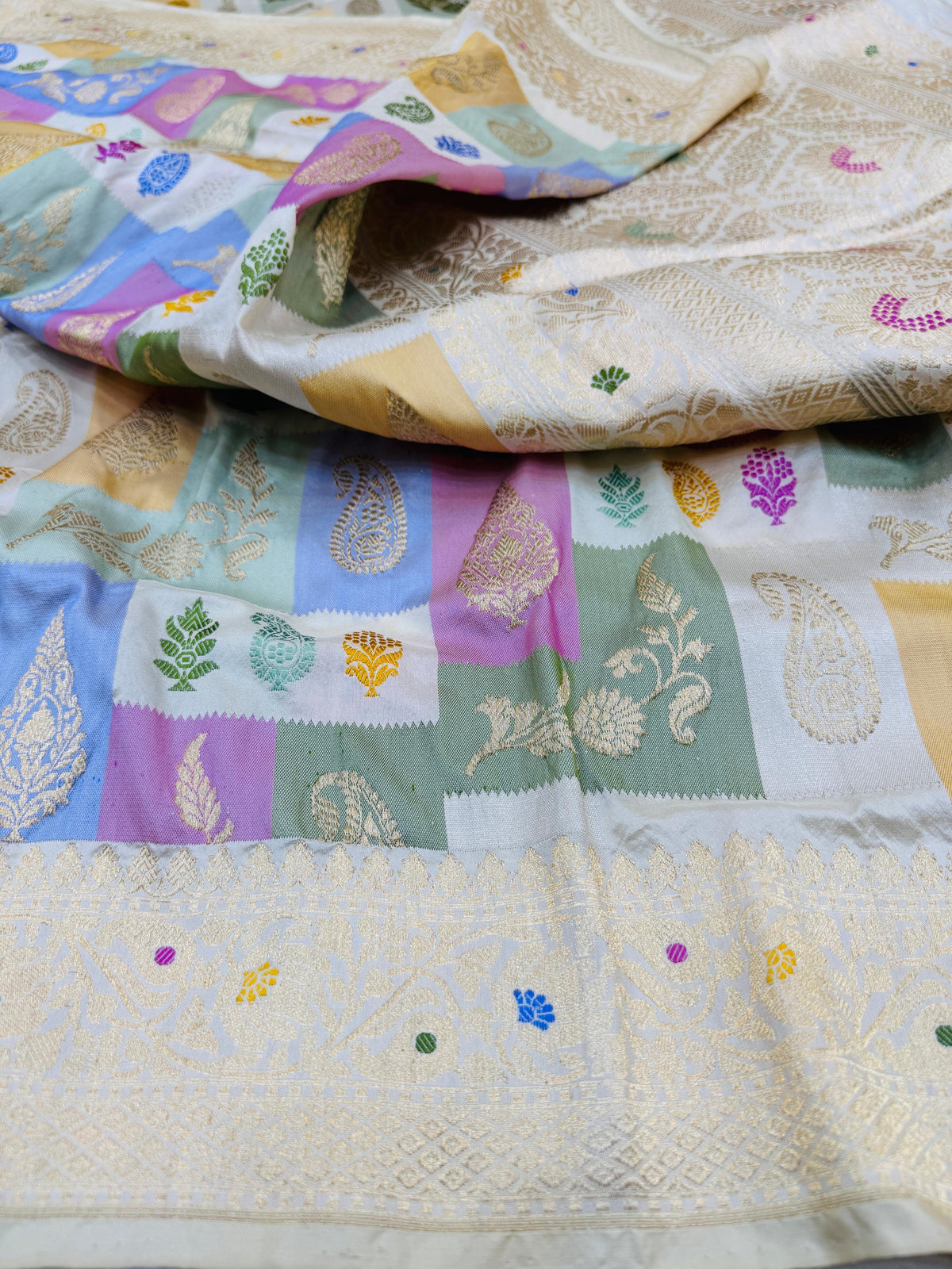 Katan Silk Geometric Rangkaat Saree