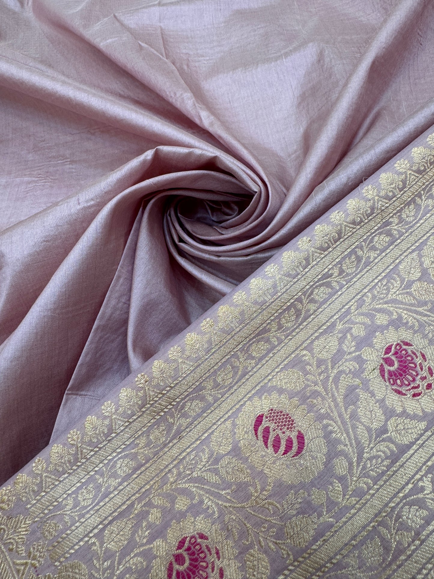Pure Banarasi Katan Silk Alfi Meena Jaal Saree