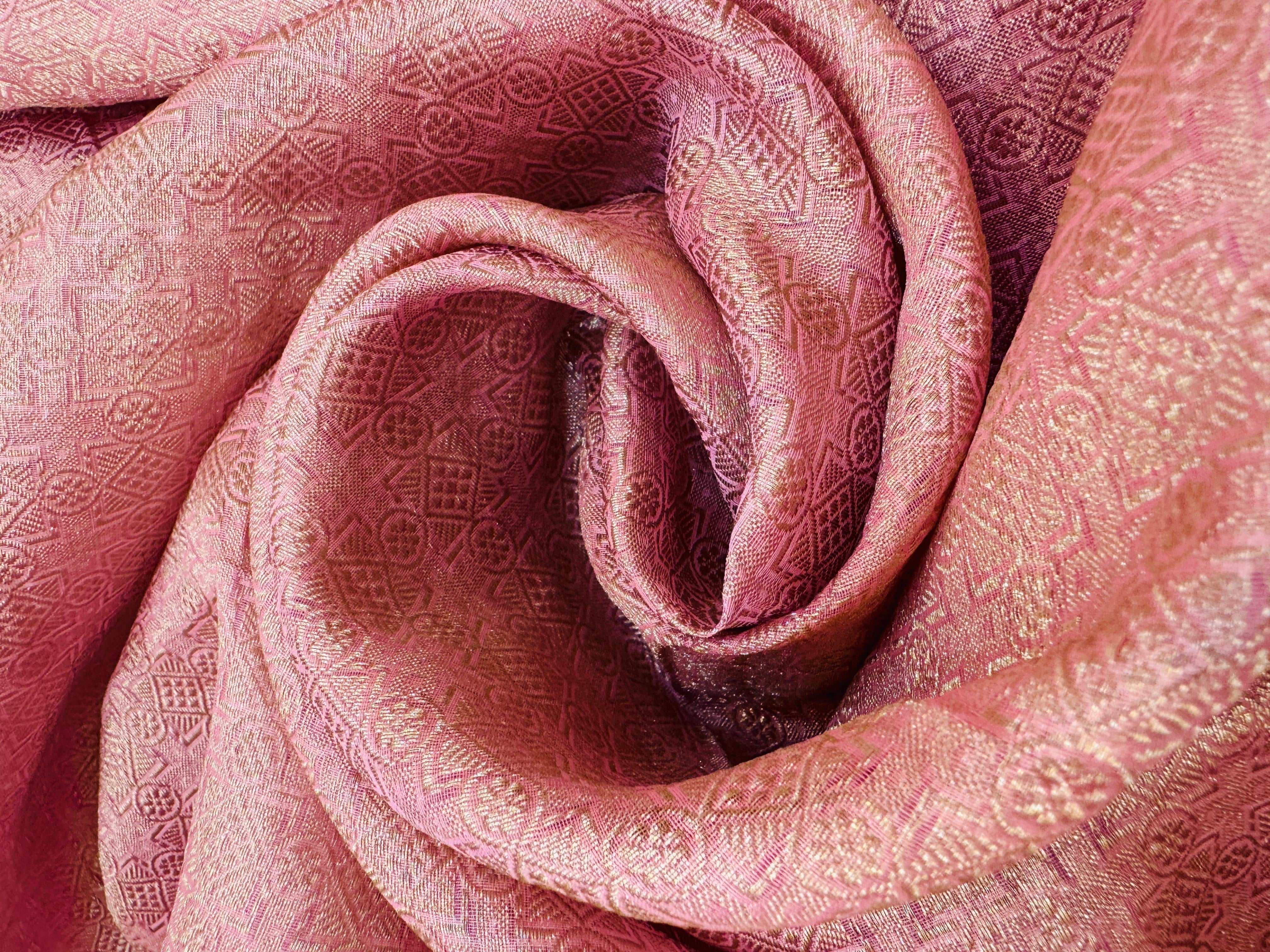 Pure Banarasi Kora Silk Embroidery Handbrush Saree