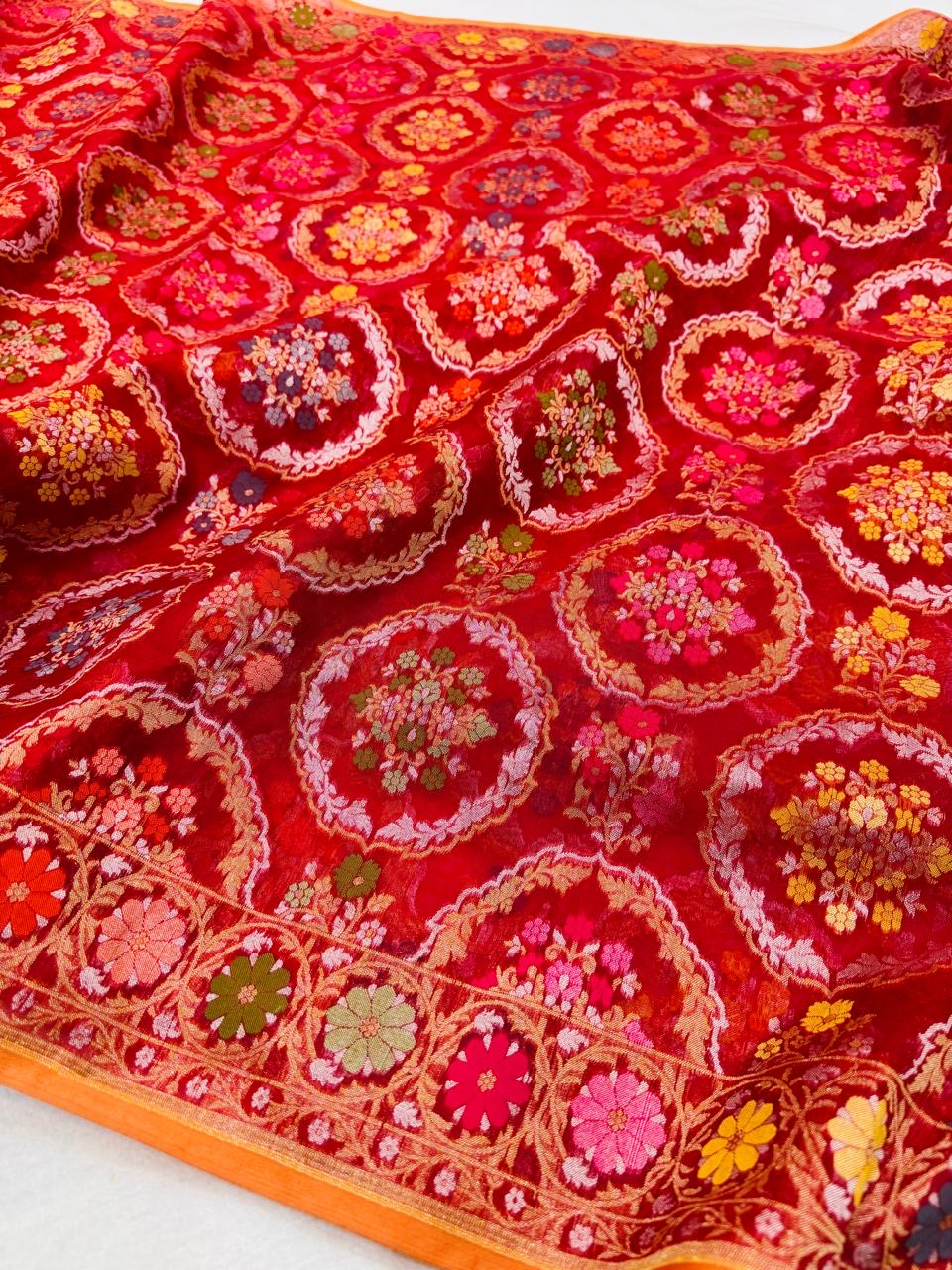 Kora Jamdani Saree